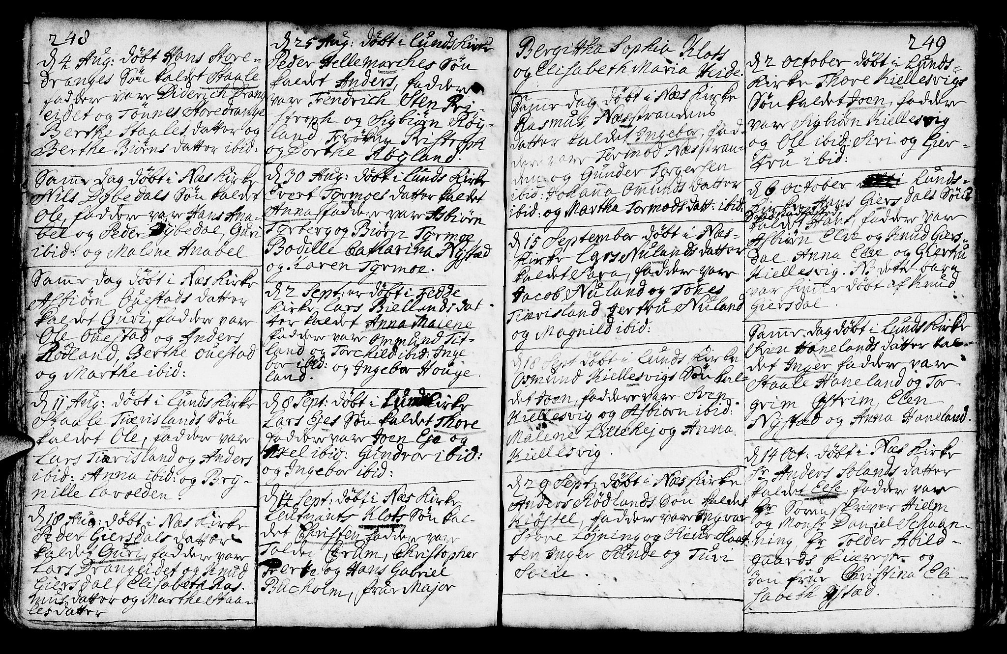 Lund sokneprestkontor, AV/SAST-A-101809/S06/L0002: Parish register (official) no. A 2, 1738-1760, p. 248-249