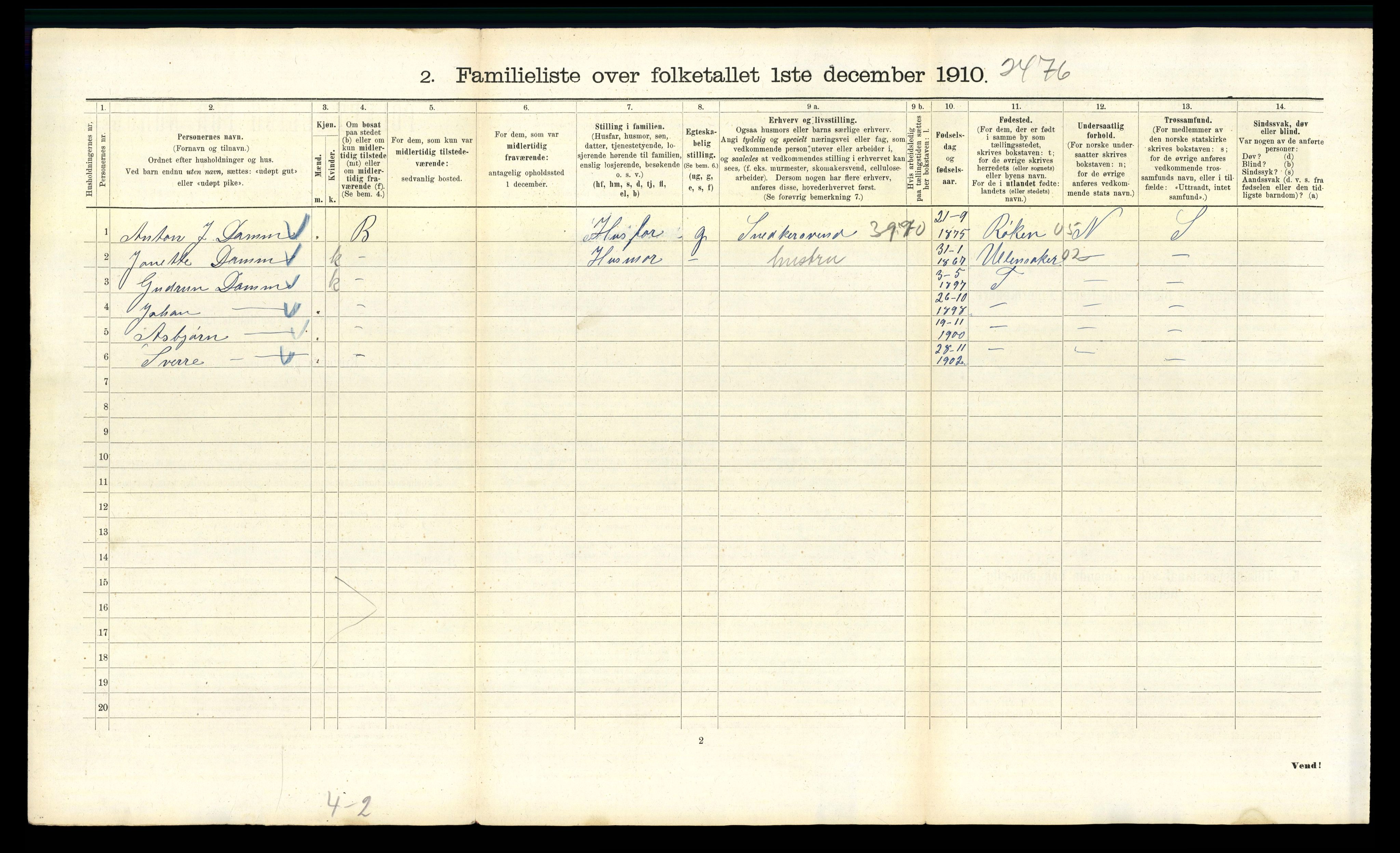 RA, 1910 census for Kristiania, 1910, p. 50052