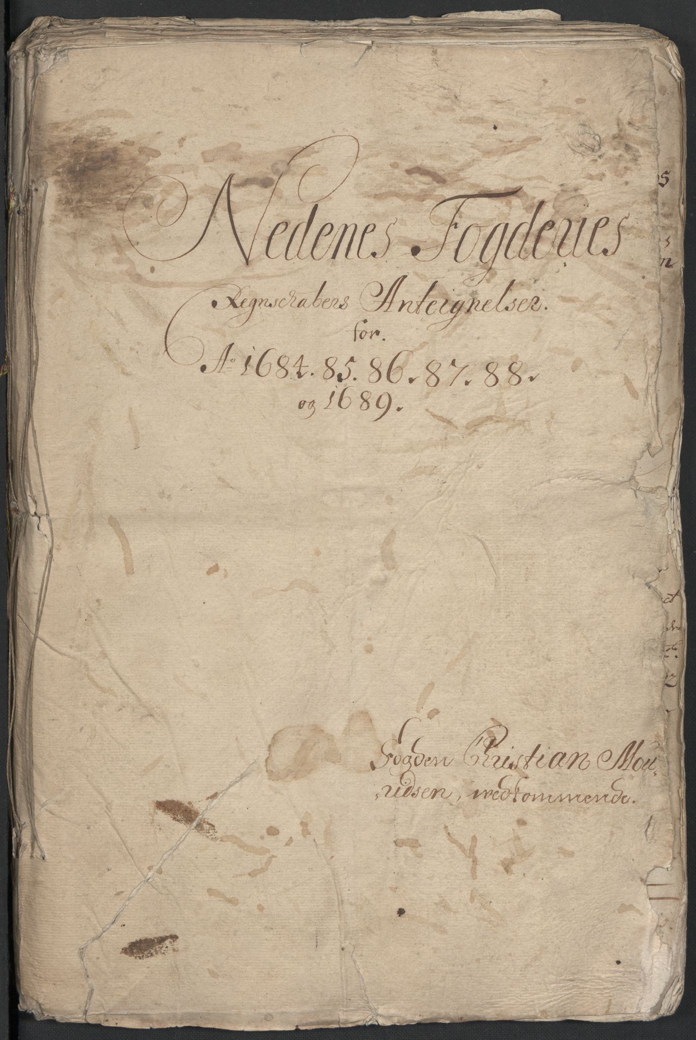 Rentekammeret inntil 1814, Reviderte regnskaper, Fogderegnskap, RA/EA-4092/R39/L2307: Fogderegnskap Nedenes, 1684-1689, p. 161