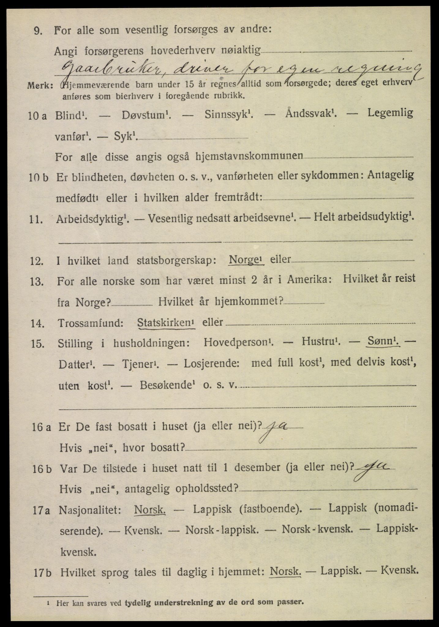 SAT, 1920 census for Sørfold, 1920, p. 1348