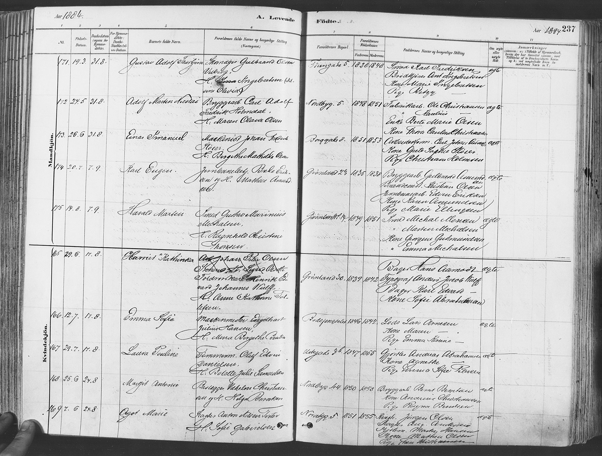 Grønland prestekontor Kirkebøker, AV/SAO-A-10848/F/Fa/L0007: Parish register (official) no. 7, 1878-1888, p. 237
