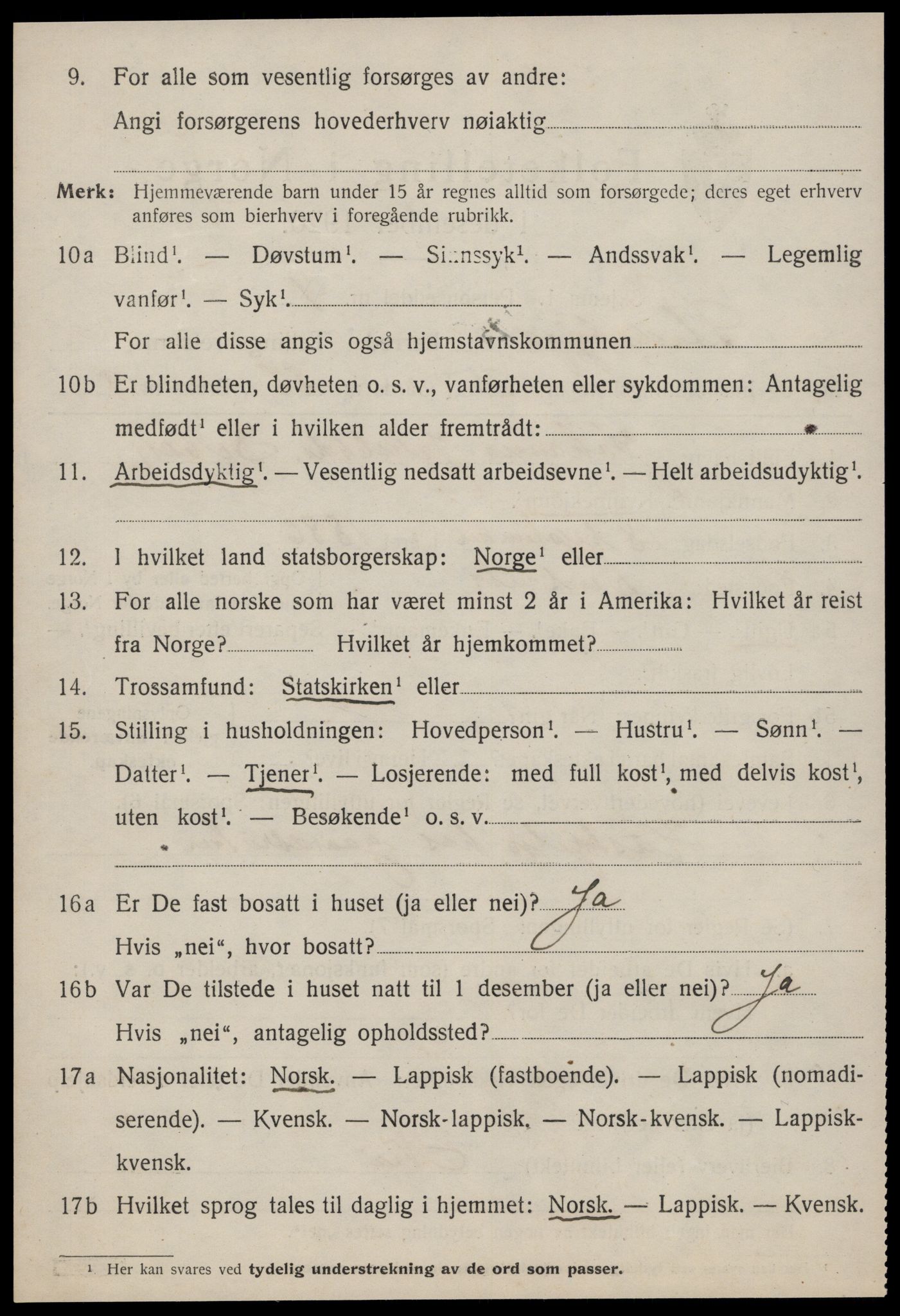 SAT, 1920 census for Stadsbygd, 1920, p. 4549