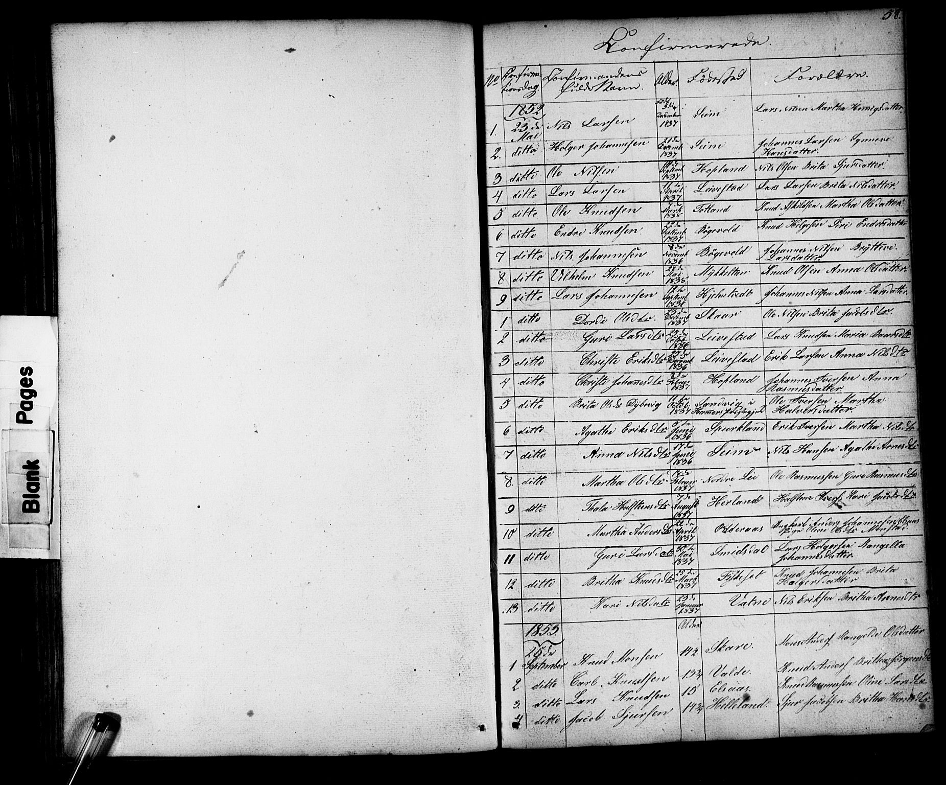 Alversund Sokneprestembete, SAB/A-73901/H/Ha/Hab: Parish register (copy) no. D 2, 1851-1889, p. 58