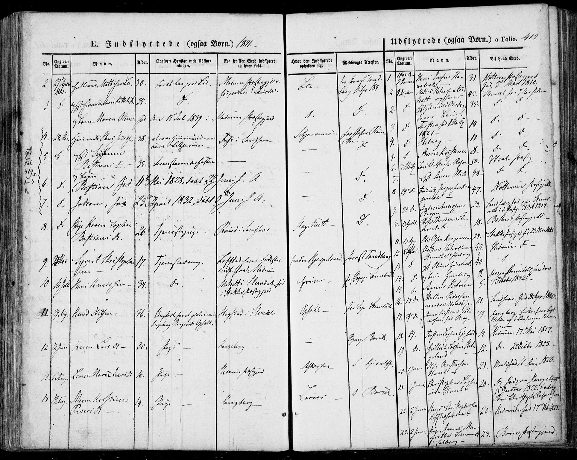 Lardal kirkebøker, AV/SAKO-A-350/F/Fa/L0006: Parish register (official) no. I 6, 1835-1860, p. 412