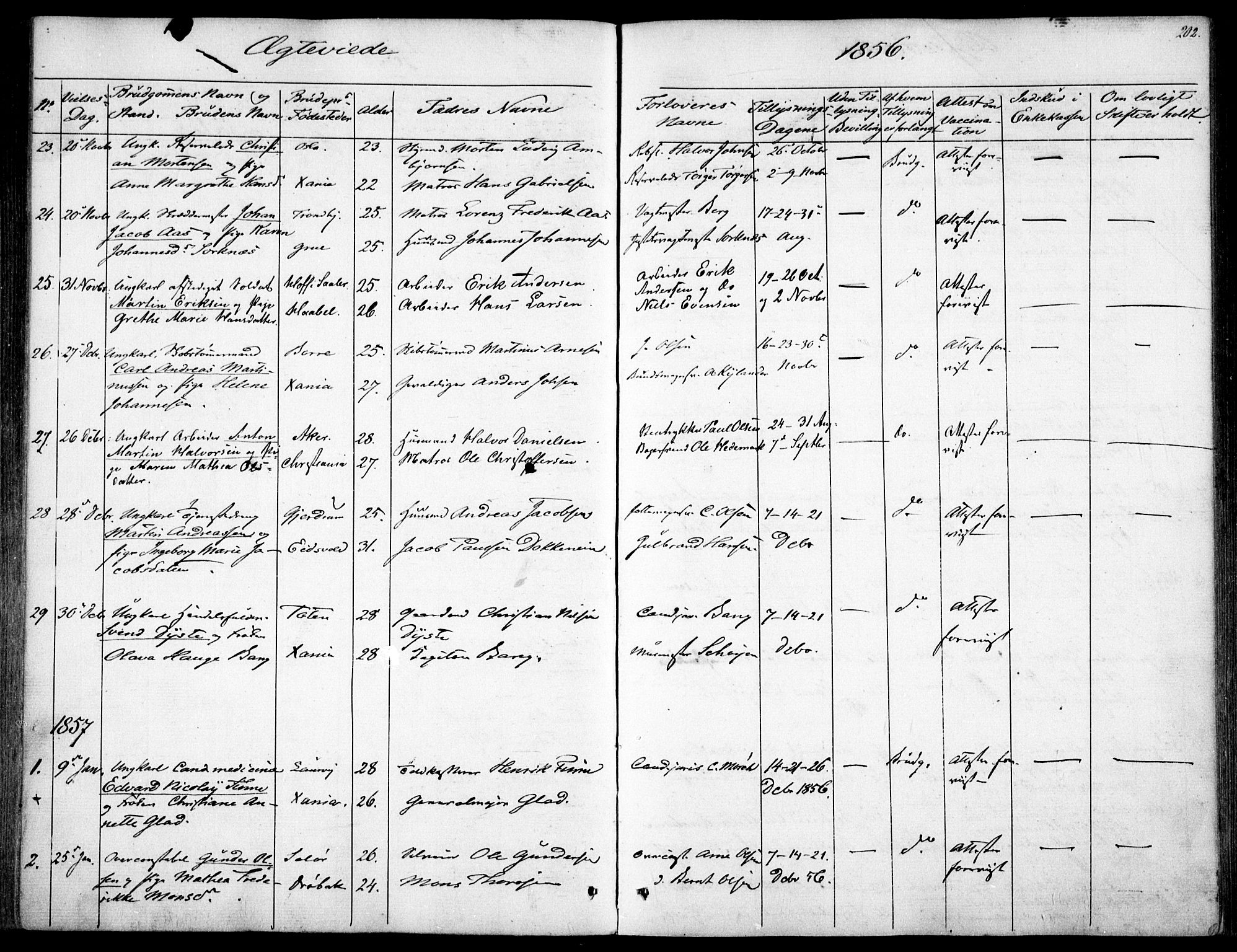 Garnisonsmenigheten Kirkebøker, SAO/A-10846/F/Fa/L0009: Parish register (official) no. 9, 1842-1859, p. 202
