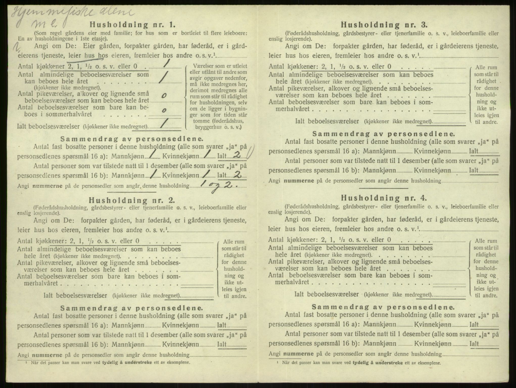 SAB, 1920 census for Austrheim, 1920, p. 687