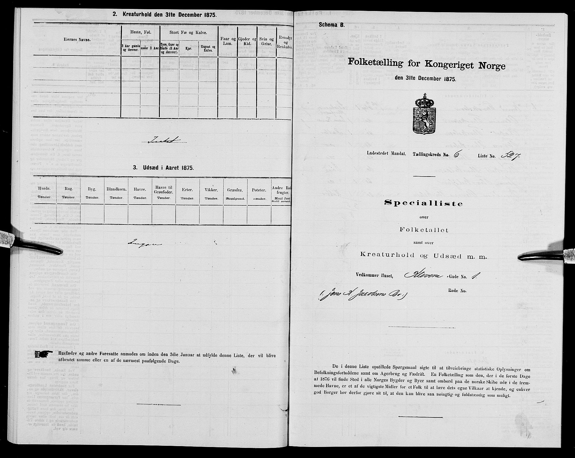 SAK, 1875 census for 1002B Mandal/Mandal, 1875, p. 1103