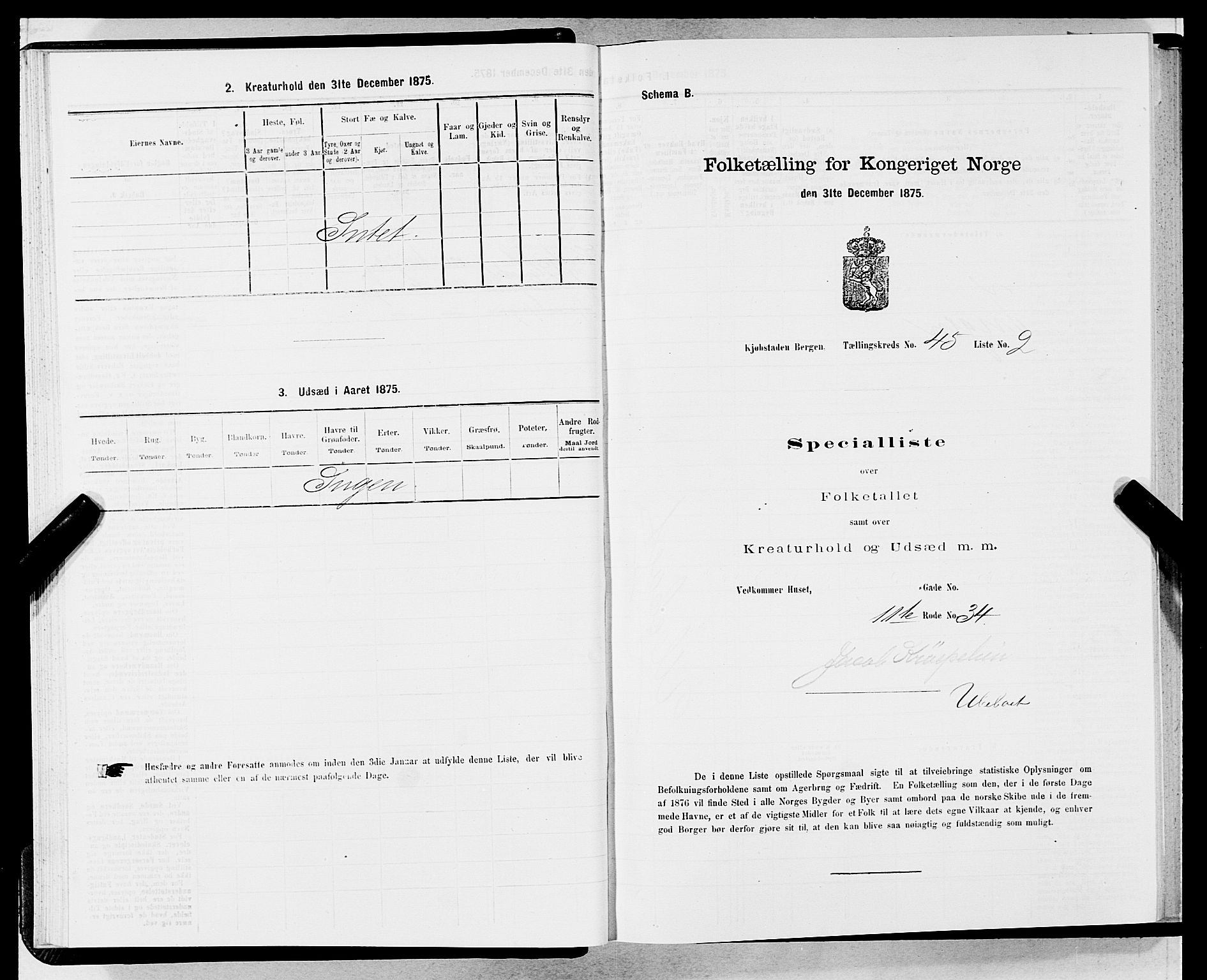 SAB, 1875 census for 1301 Bergen, 1875, p. 2331