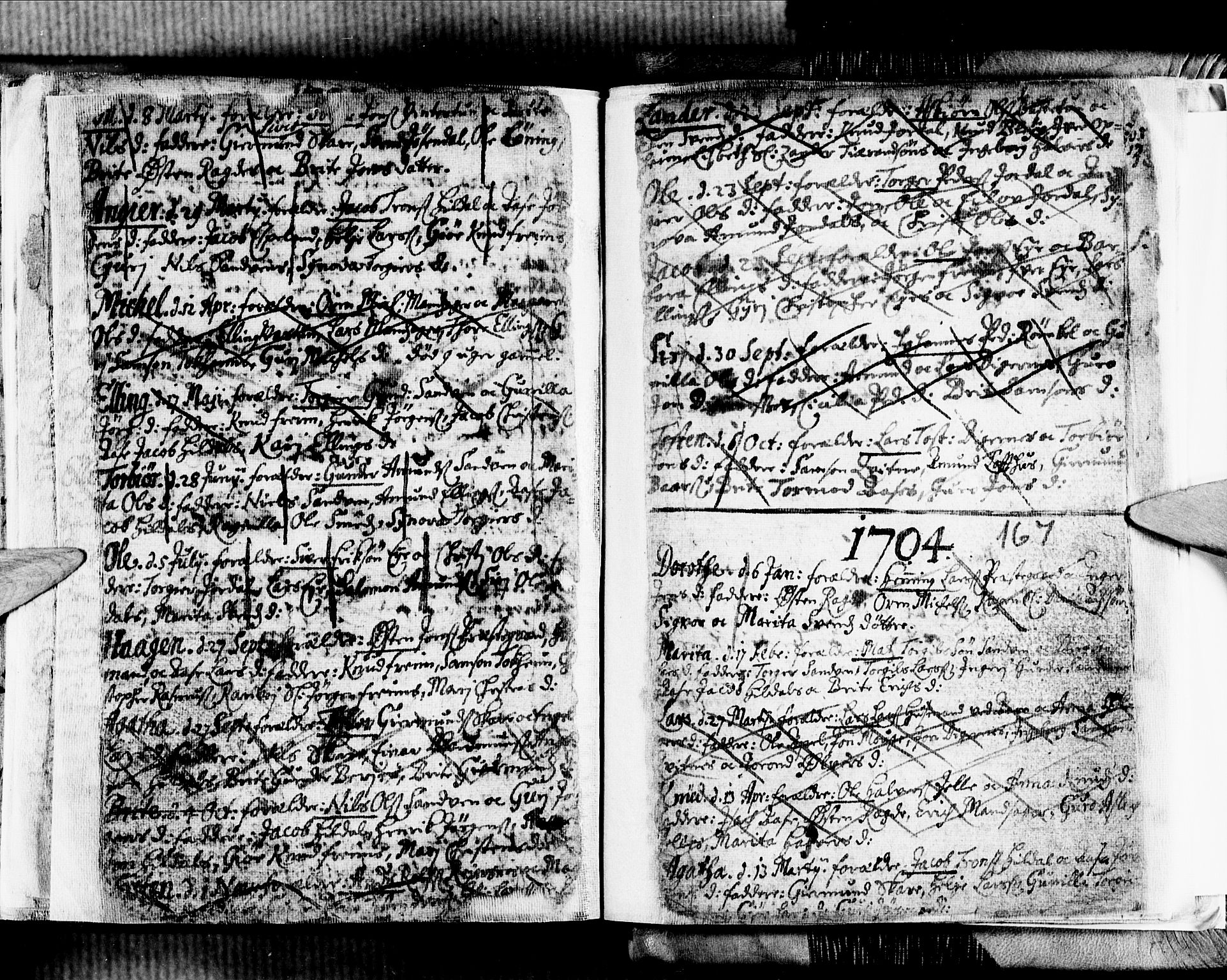 Ullensvang sokneprestembete, SAB/A-78701/H/Haa: Parish register (official) no. A 1 /3, 1676-1719, p. 167