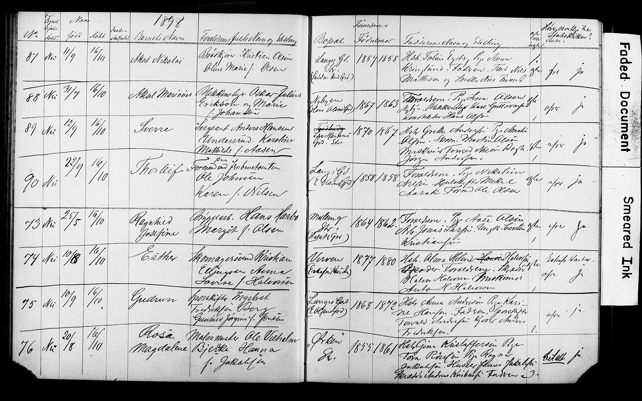 Strømsø kirkebøker, SAKO/A-246/Y/Ya/L0005: Parish register draft no. I 5, 1897-1903