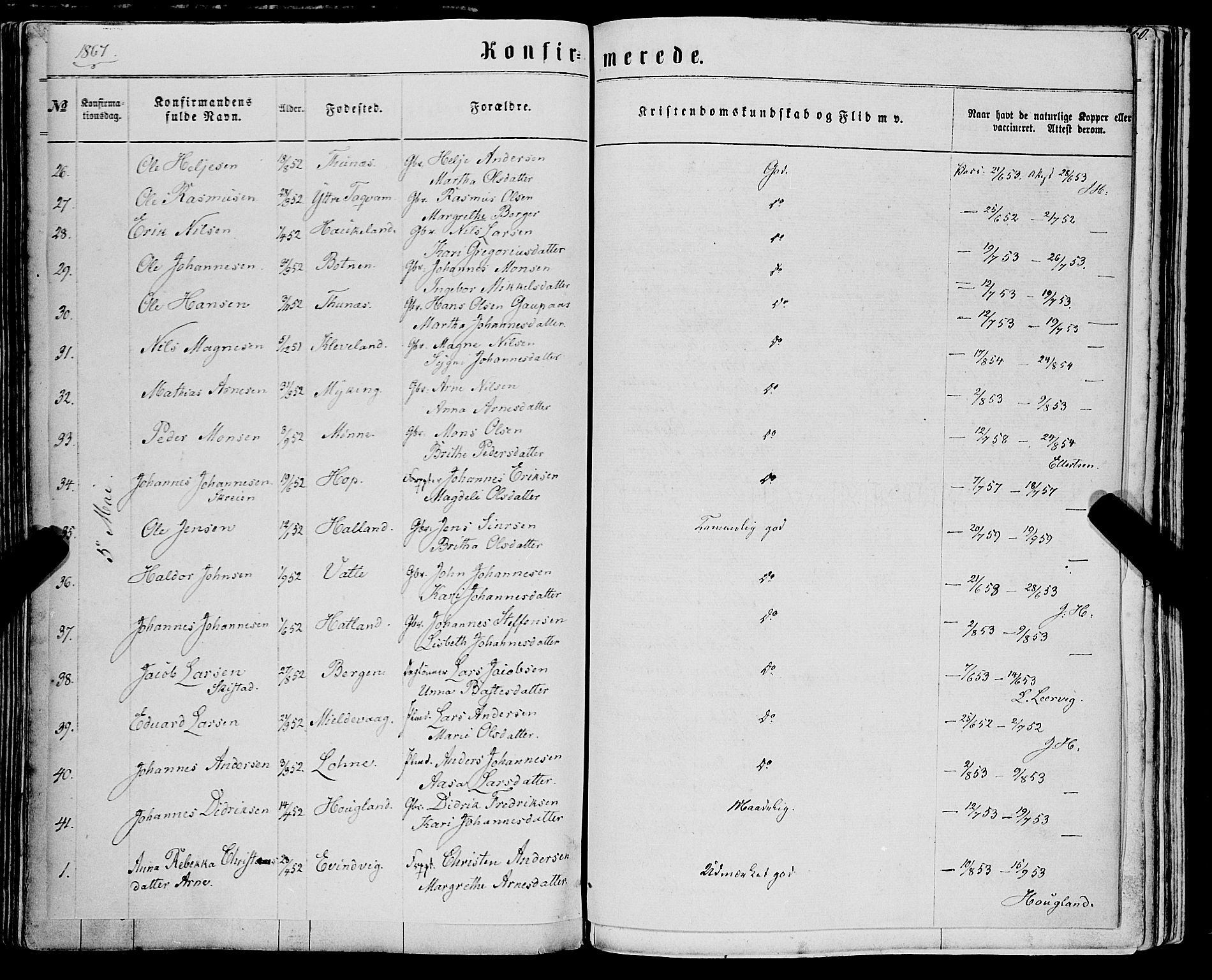 Haus sokneprestembete, AV/SAB-A-75601/H/Haa: Parish register (official) no. A 17, 1858-1870, p. 260