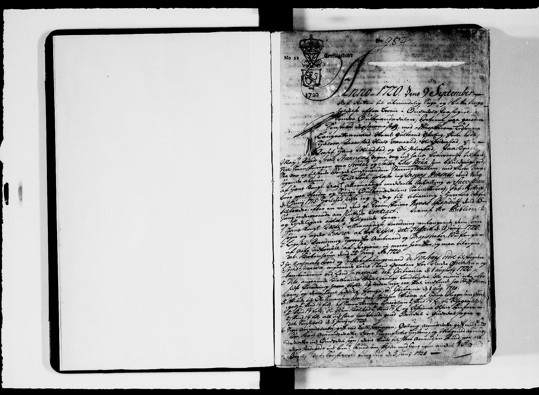 Sorenskriverier i Gudbrandsdalen, SAH/TING-036/G/Gb/Gbc/L0009: Tingbok - Nord- og Sør-Gudbrandsdal, 1720-1723, p. 0b-1a
