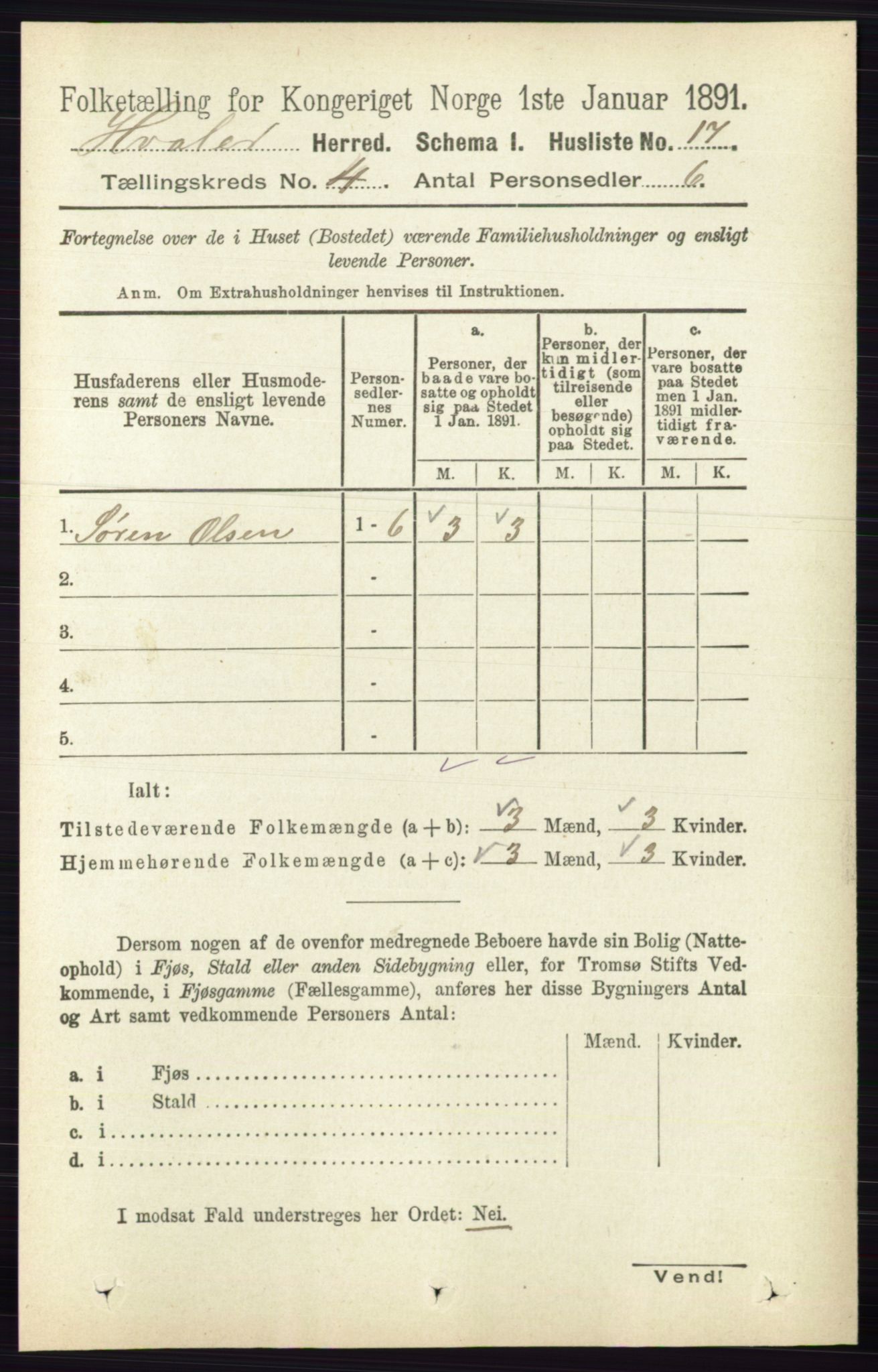 RA, 1891 census for 0111 Hvaler, 1891, p. 2576