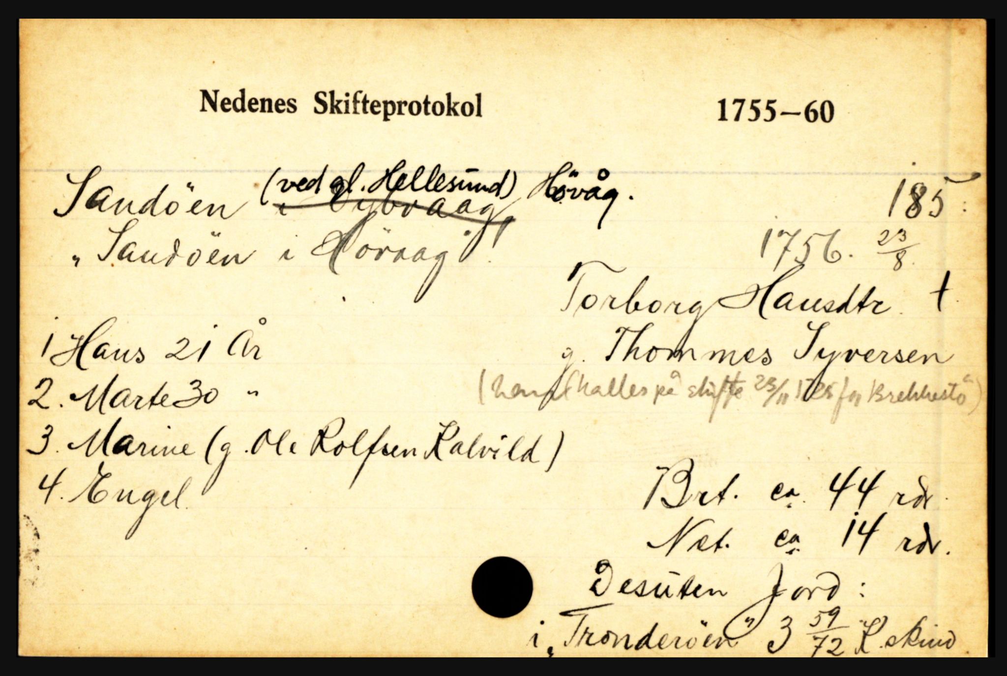 Nedenes sorenskriveri før 1824, AV/SAK-1221-0007/H, p. 25963