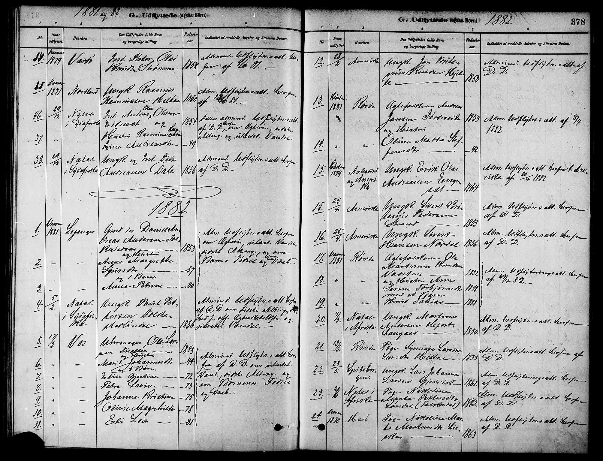 Ministerialprotokoller, klokkerbøker og fødselsregistre - Møre og Romsdal, AV/SAT-A-1454/511/L0141: Parish register (official) no. 511A08, 1878-1890, p. 378