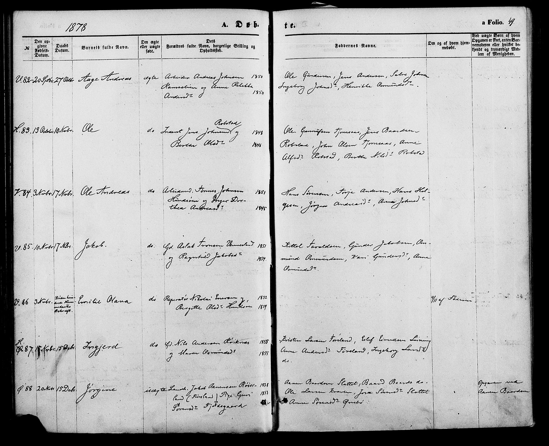 Vennesla sokneprestkontor, AV/SAK-1111-0045/Fa/Fac/L0008: Parish register (official) no. A 8, 1874-1883, p. 49