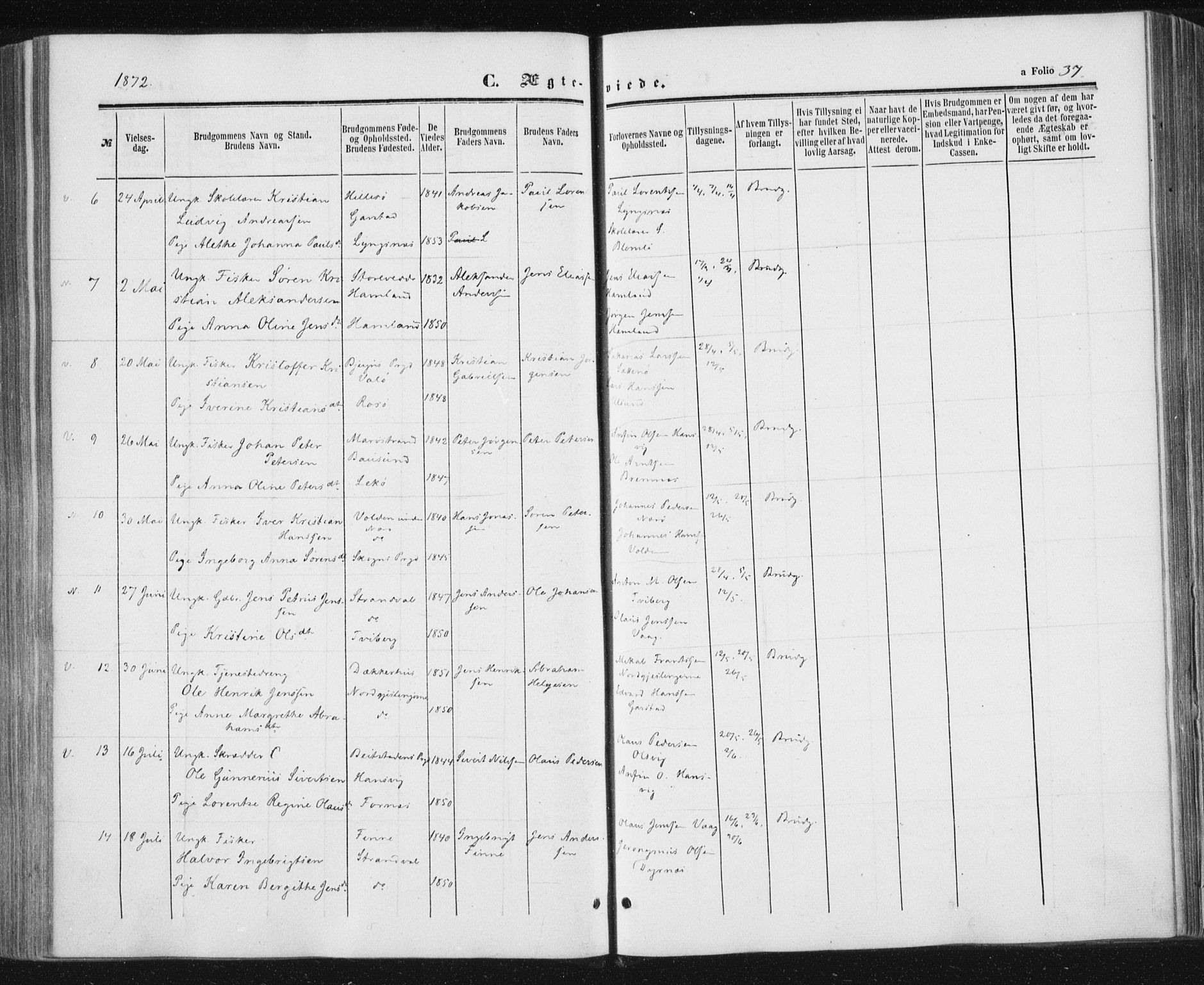Ministerialprotokoller, klokkerbøker og fødselsregistre - Nord-Trøndelag, SAT/A-1458/784/L0670: Parish register (official) no. 784A05, 1860-1876, p. 37