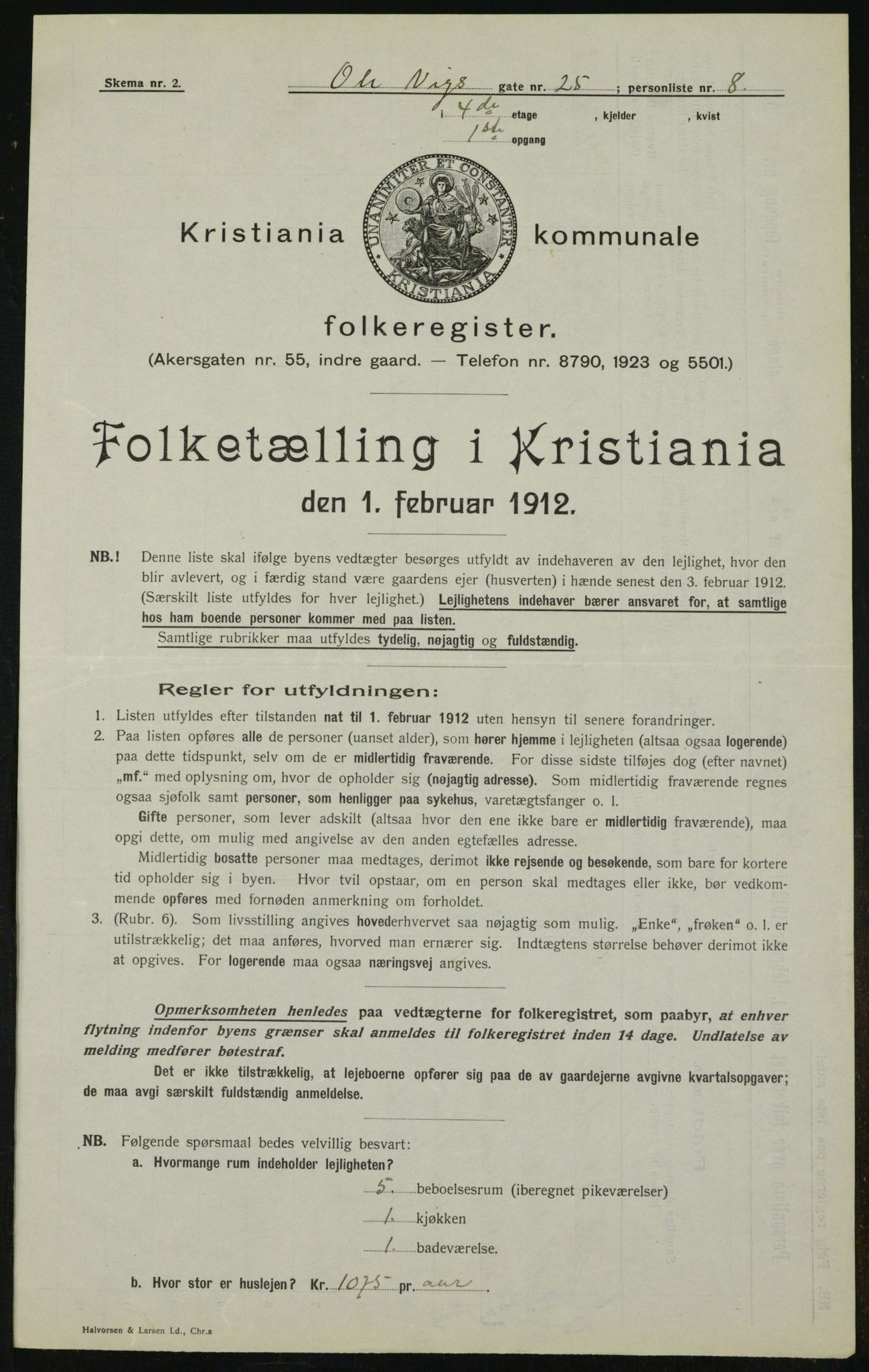 OBA, Municipal Census 1912 for Kristiania, 1912, p. 76290