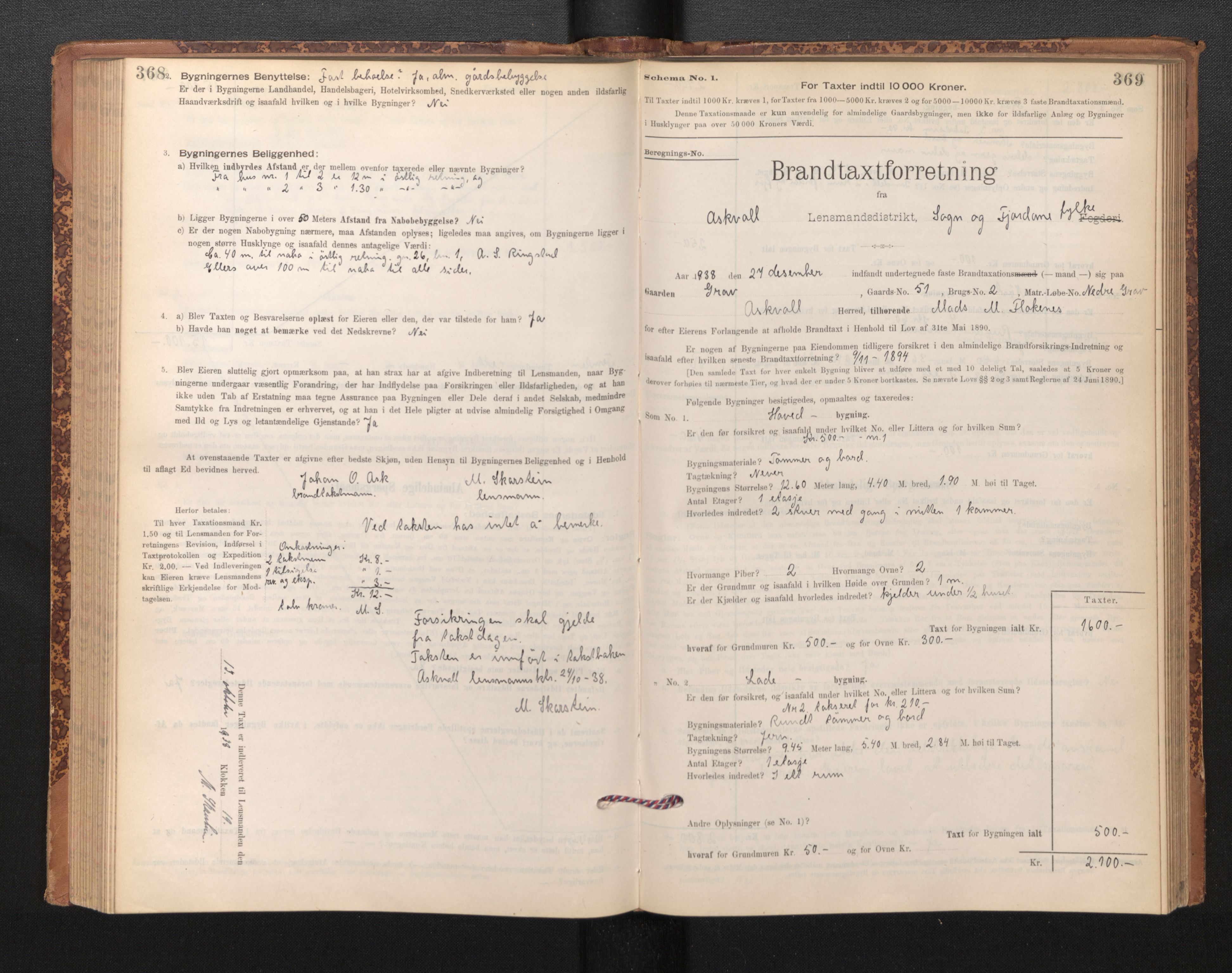 Lensmannen i Askvoll, SAB/A-26301/0012/L0004: Branntakstprotokoll, skjematakst og liste over branntakstmenn, 1895-1932, p. 368-369