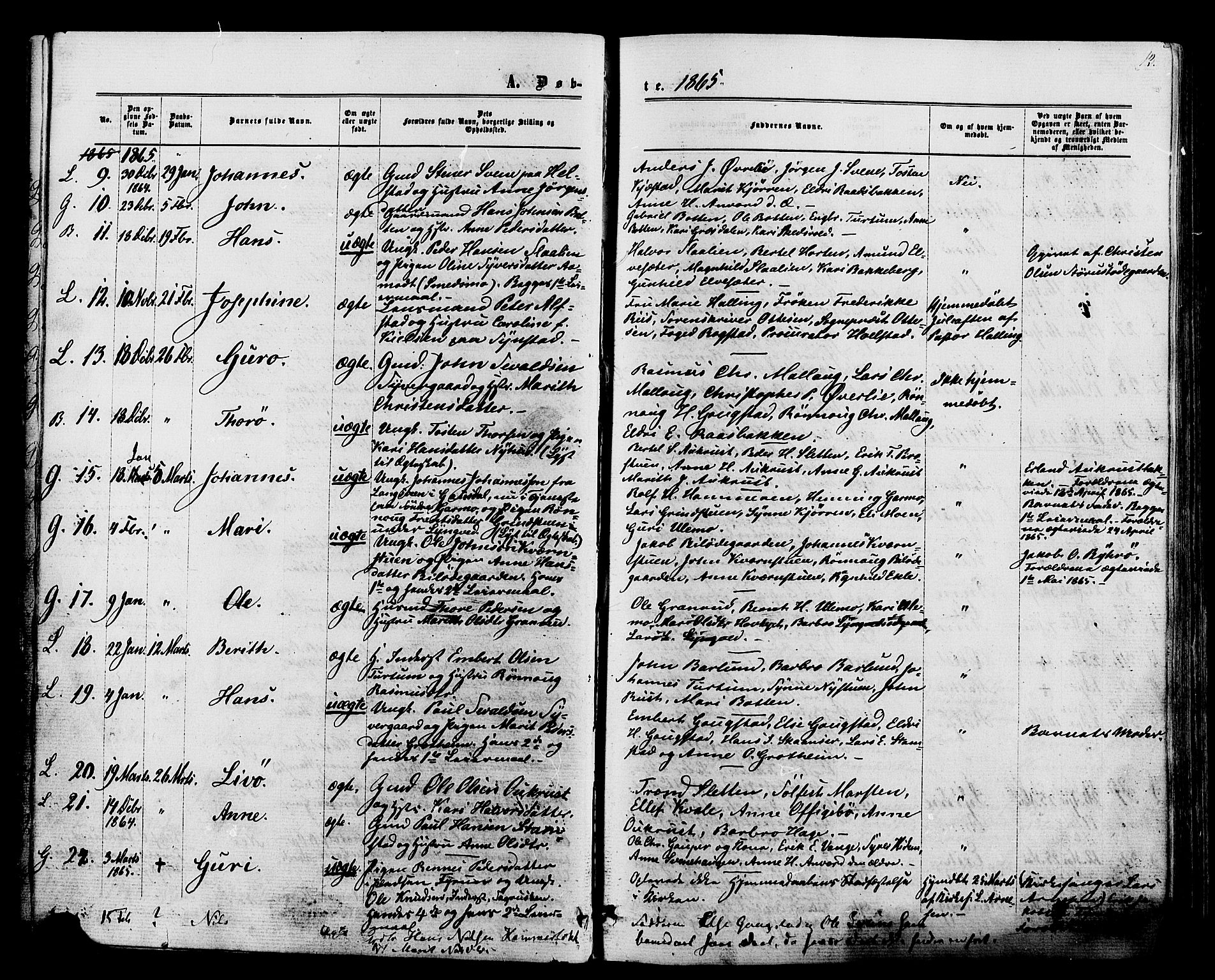 Lom prestekontor, SAH/PREST-070/K/L0007: Parish register (official) no. 7, 1863-1884, p. 13