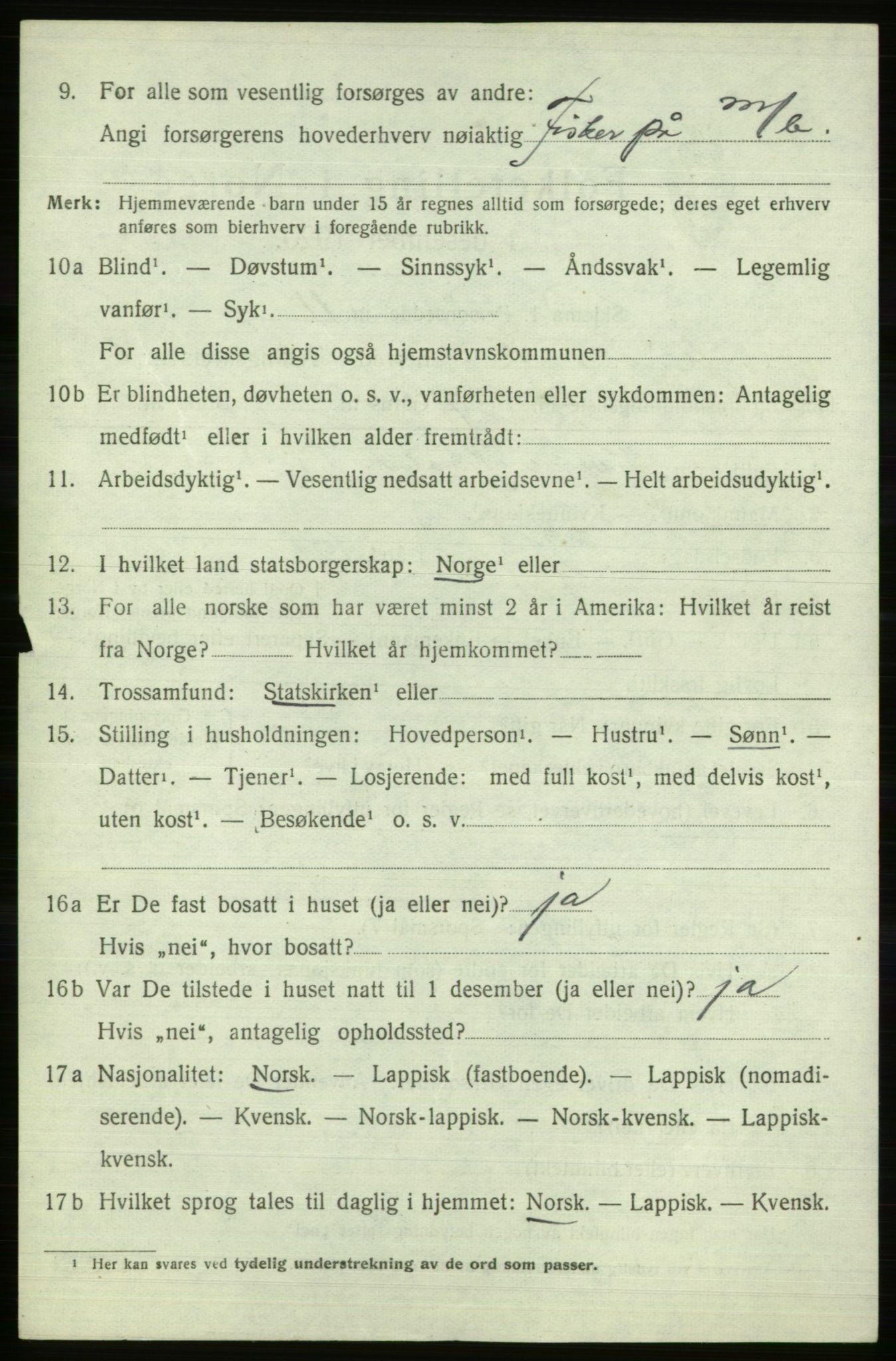 SATØ, 1920 census for Kjelvik, 1920, p. 5412