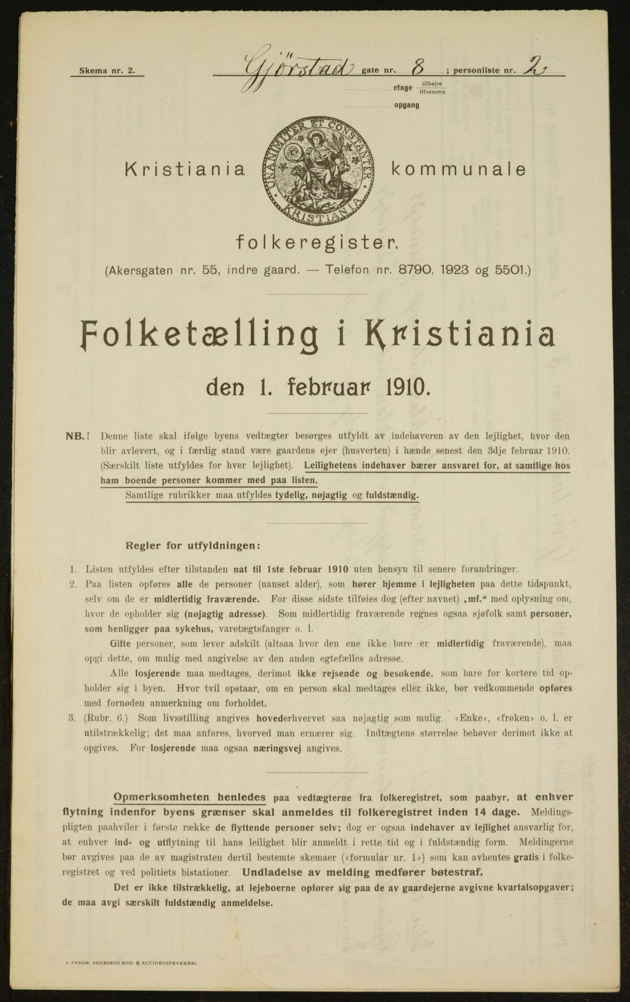 OBA, Municipal Census 1910 for Kristiania, 1910, p. 27888