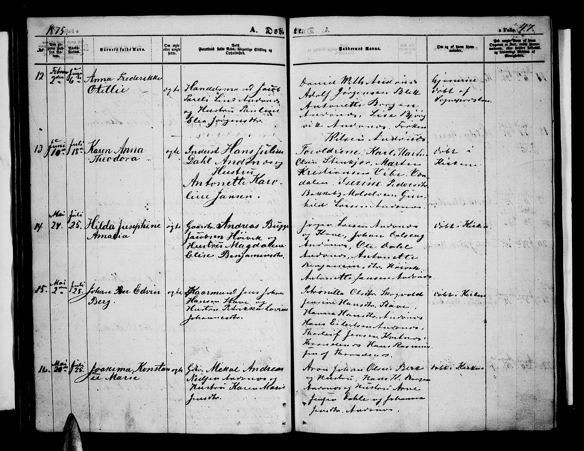 Ministerialprotokoller, klokkerbøker og fødselsregistre - Nordland, SAT/A-1459/899/L1447: Parish register (copy) no. 899C02, 1855-1886, p. 47