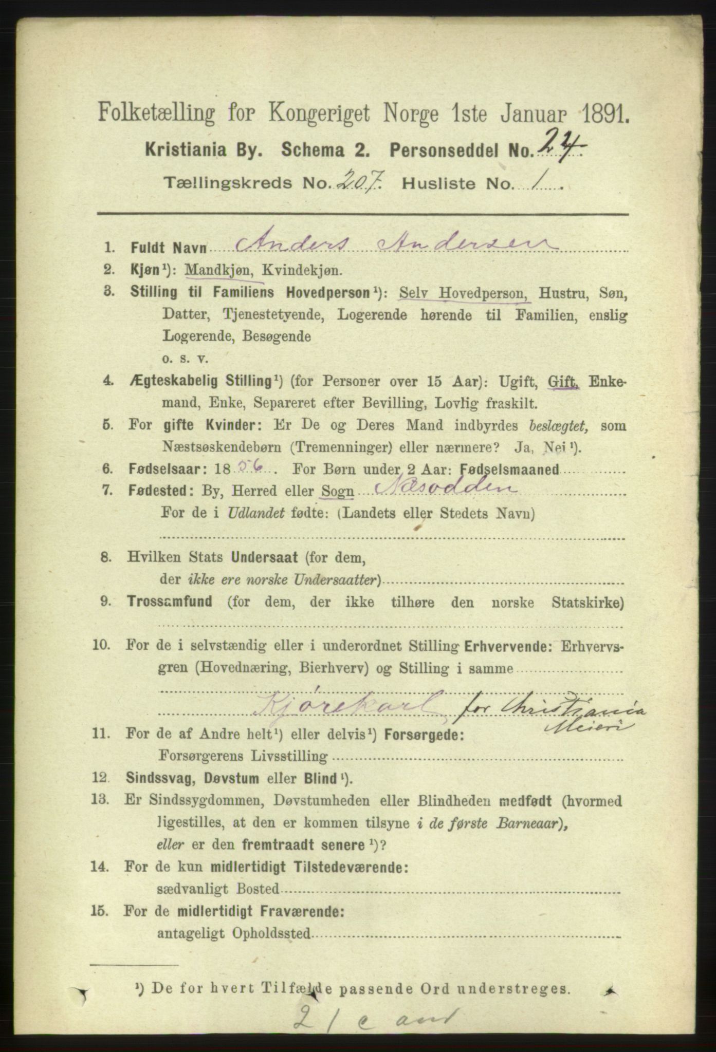 RA, 1891 census for 0301 Kristiania, 1891, p. 124296