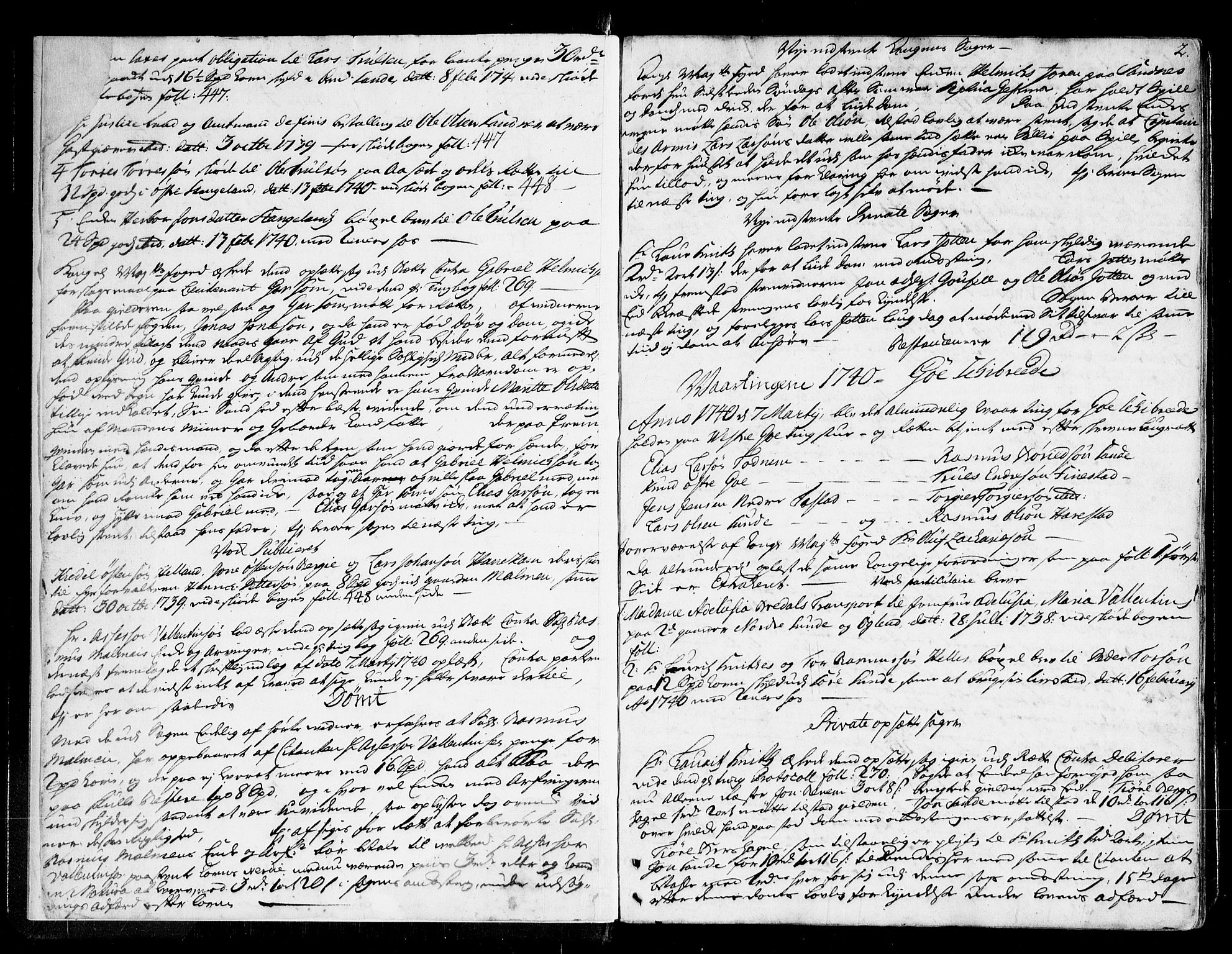 Jæren og Dalane sorenskriveri, AV/SAST-A-100306/3/30/30BA/L0078: TINGBOK, 1740-1742, p. 1b-2a