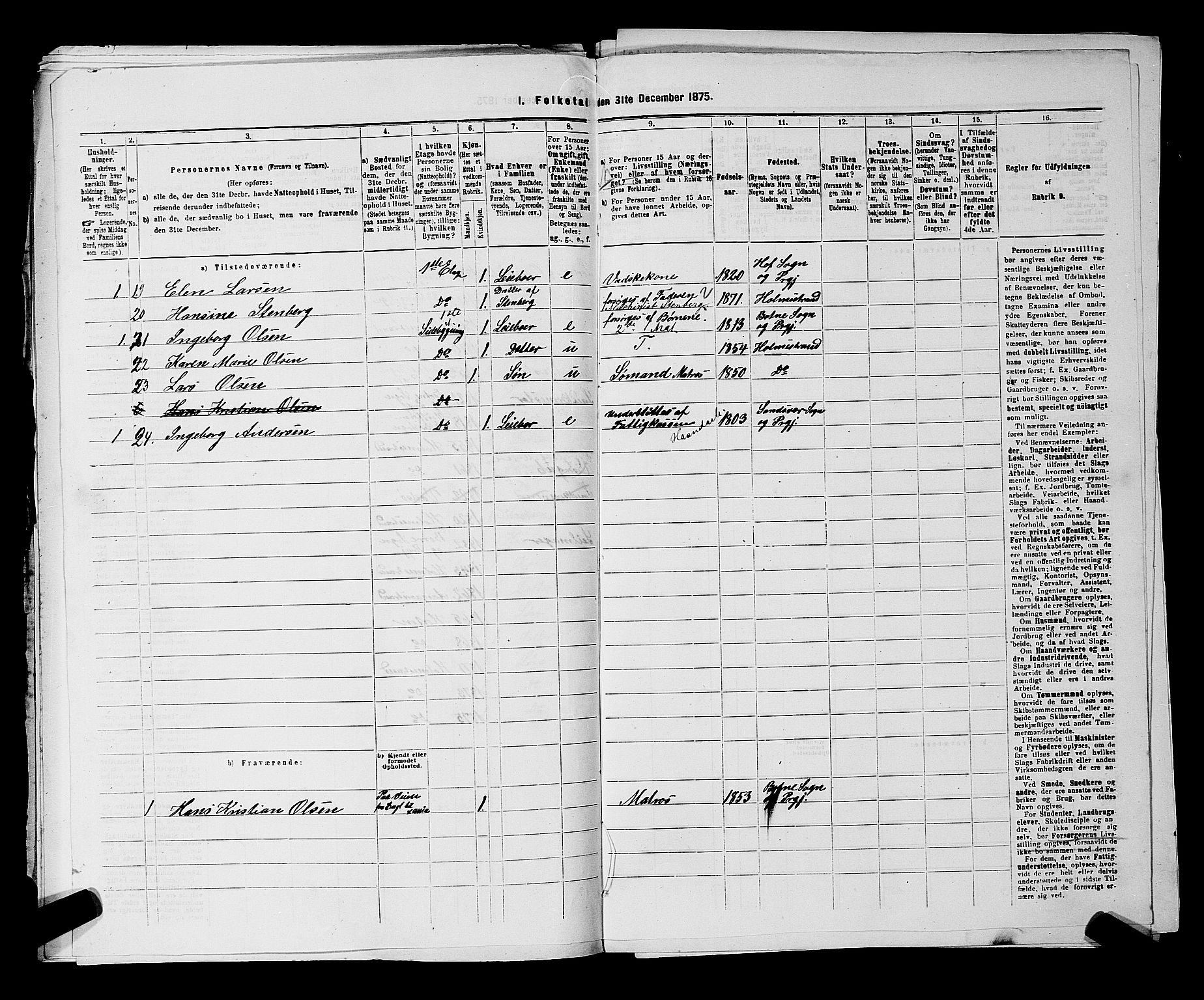 SAKO, 1875 census for 0702P Holmestrand, 1875, p. 152