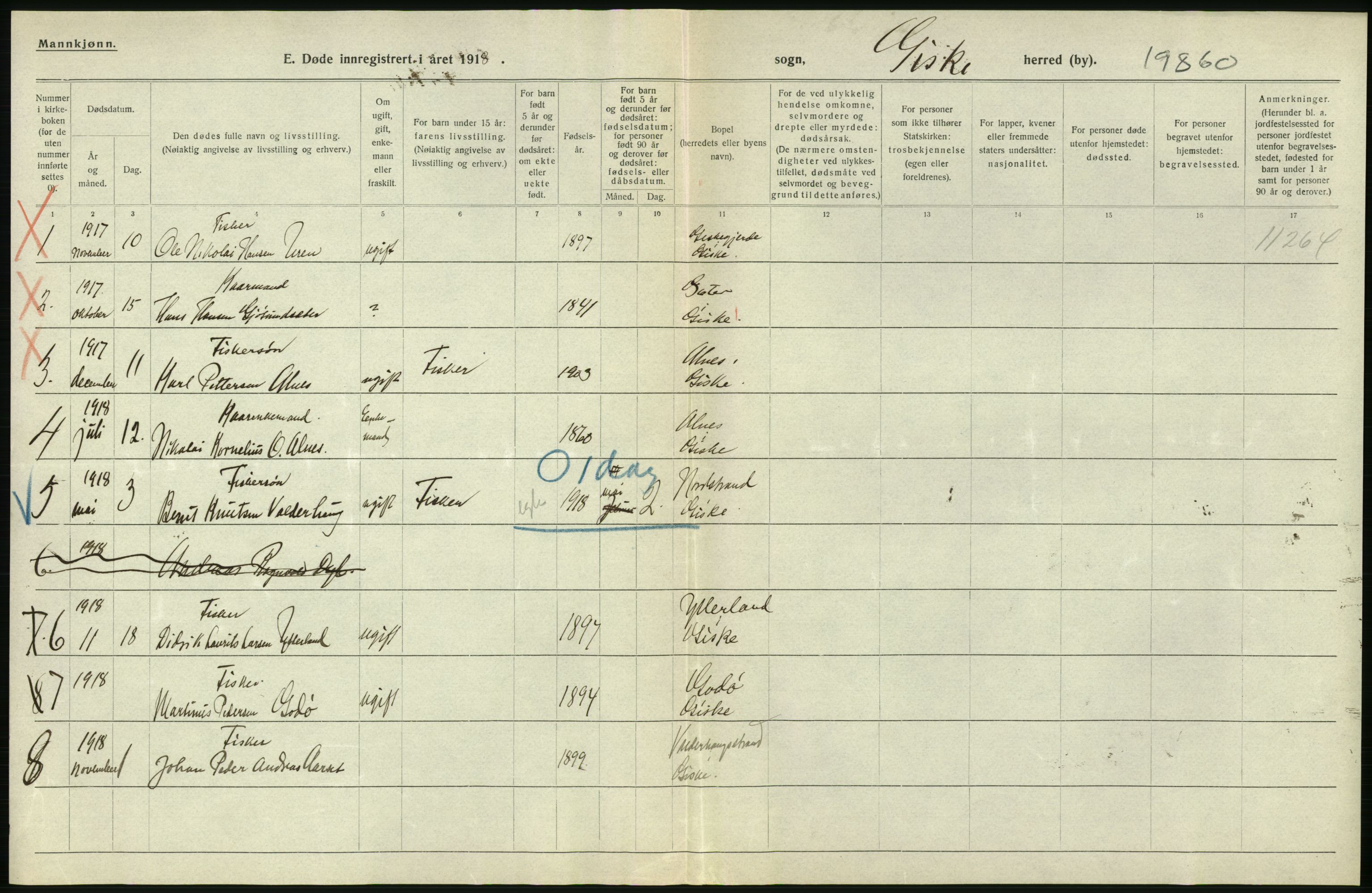 Statistisk sentralbyrå, Sosiodemografiske emner, Befolkning, AV/RA-S-2228/D/Df/Dfb/Dfbh/L0045: Møre fylke: Døde. Bygder og byer., 1918, p. 368