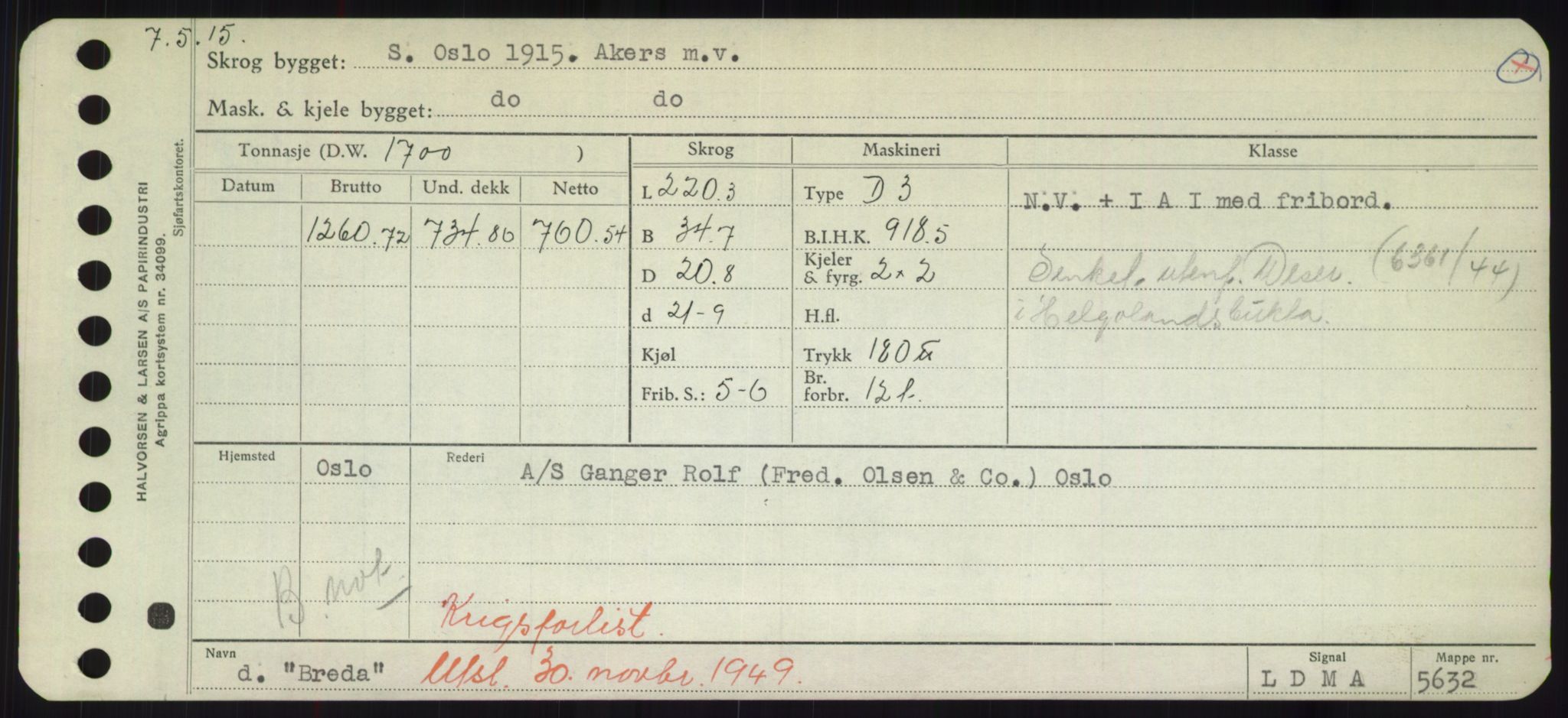 Sjøfartsdirektoratet med forløpere, Skipsmålingen, RA/S-1627/H/Hd/L0005: Fartøy, Br-Byg, p. 167