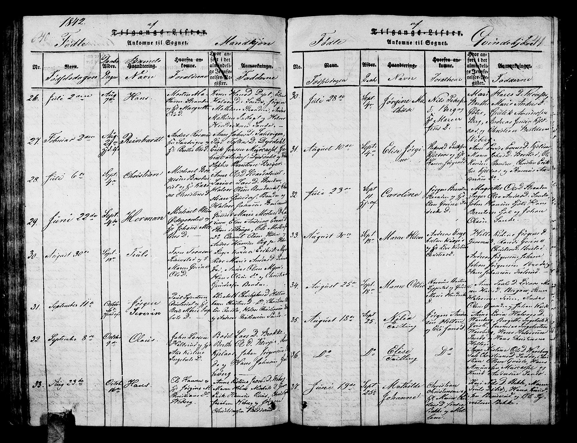 Sande Kirkebøker, AV/SAKO-A-53/G/Ga/L0001: Parish register (copy) no. 1, 1814-1847, p. 640-641