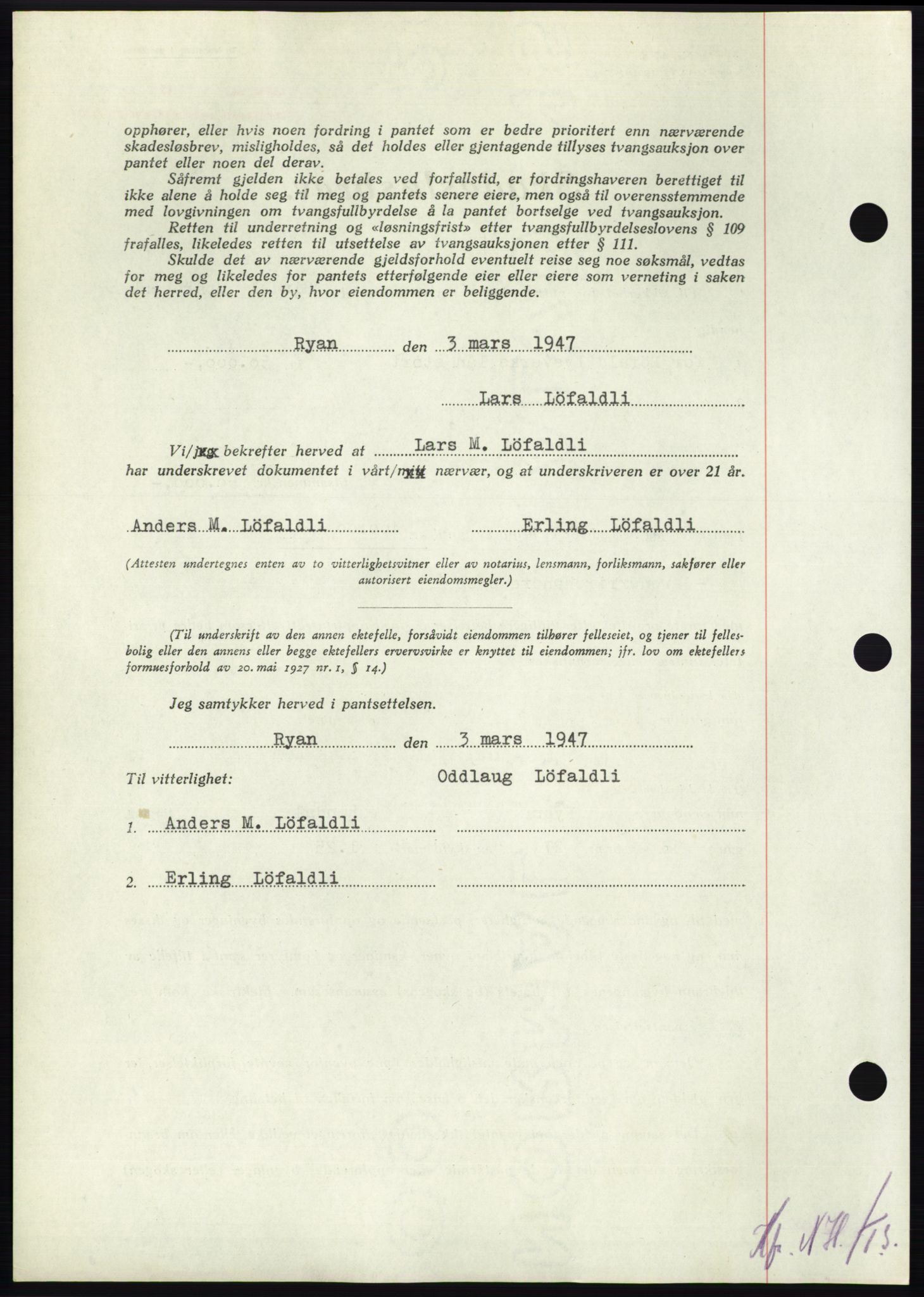 Nordmøre sorenskriveri, AV/SAT-A-4132/1/2/2Ca: Mortgage book no. B96, 1947-1947, Diary no: : 1548/1947