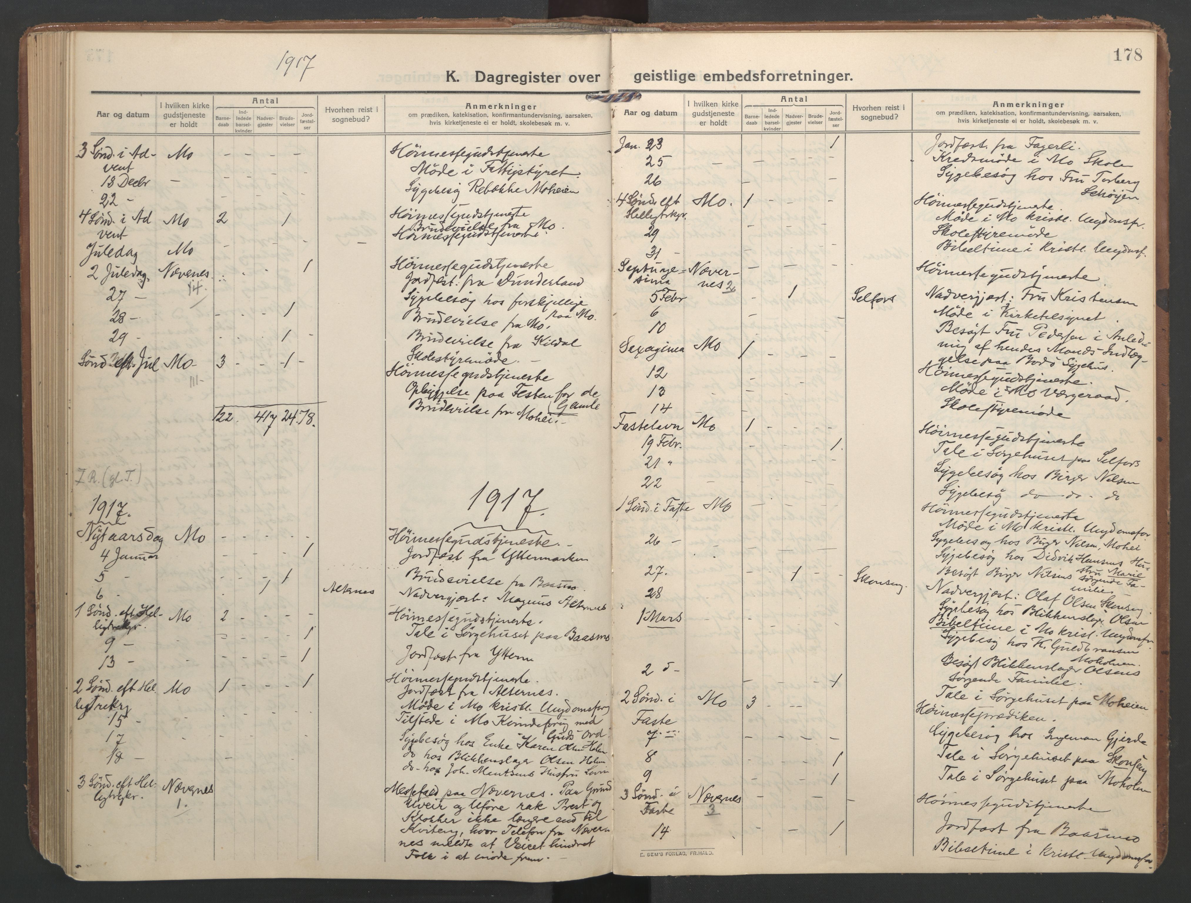 Ministerialprotokoller, klokkerbøker og fødselsregistre - Nordland, AV/SAT-A-1459/827/L0405: Parish register (official) no. 827A17, 1912-1925, p. 178