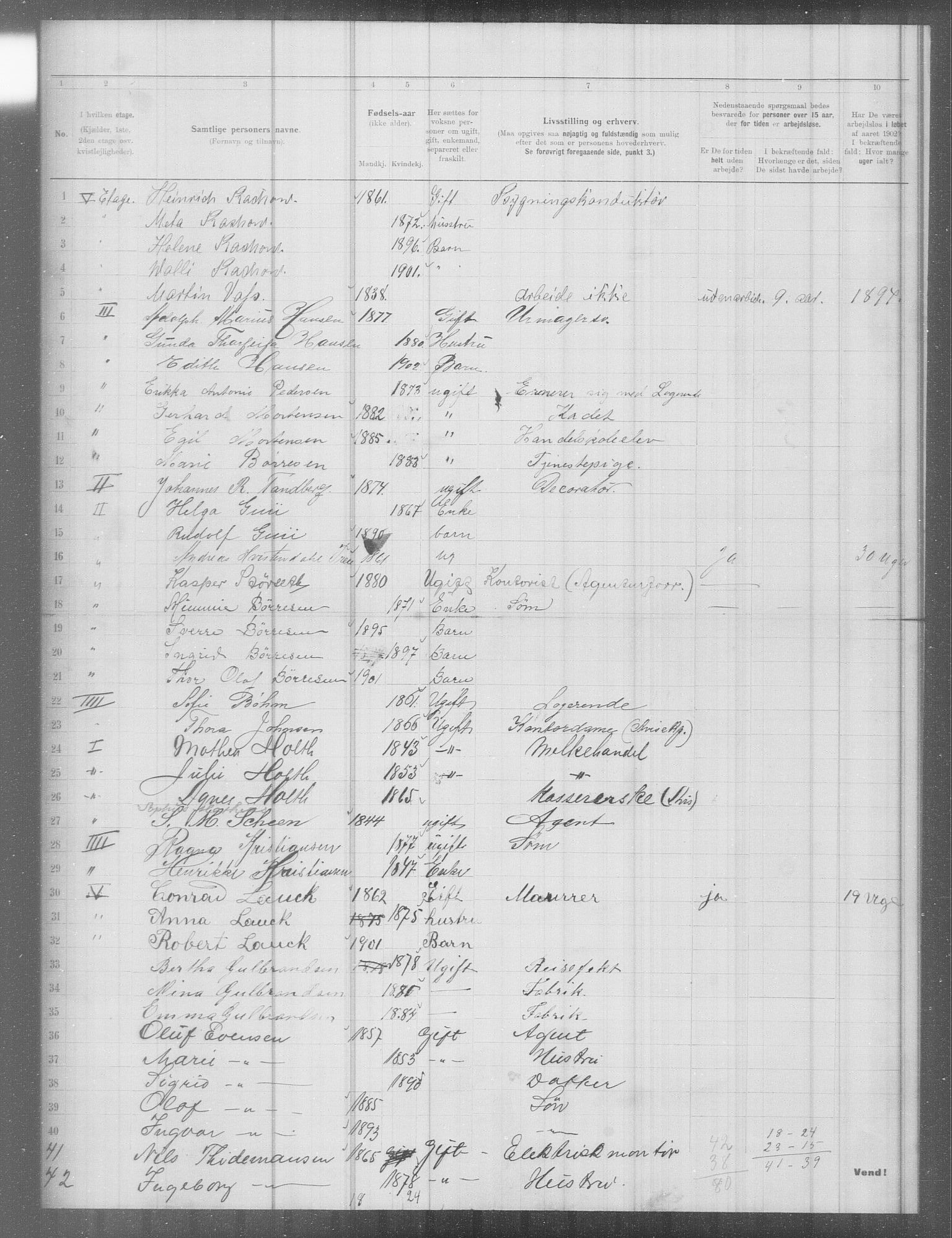 OBA, Municipal Census 1902 for Kristiania, 1902, p. 7491