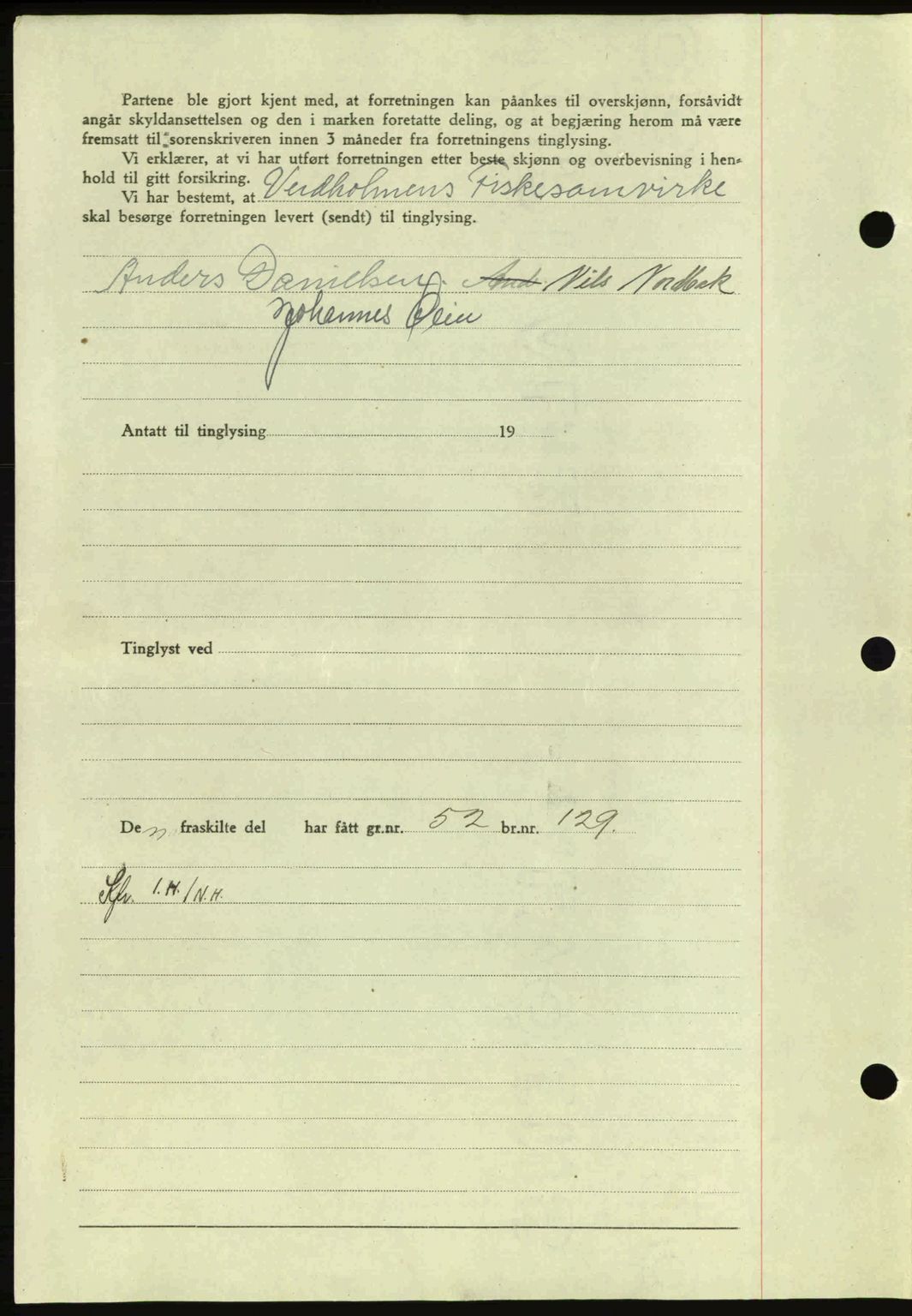 Nordmøre sorenskriveri, AV/SAT-A-4132/1/2/2Ca: Mortgage book no. A95, 1943-1943, Diary no: : 1883/1943