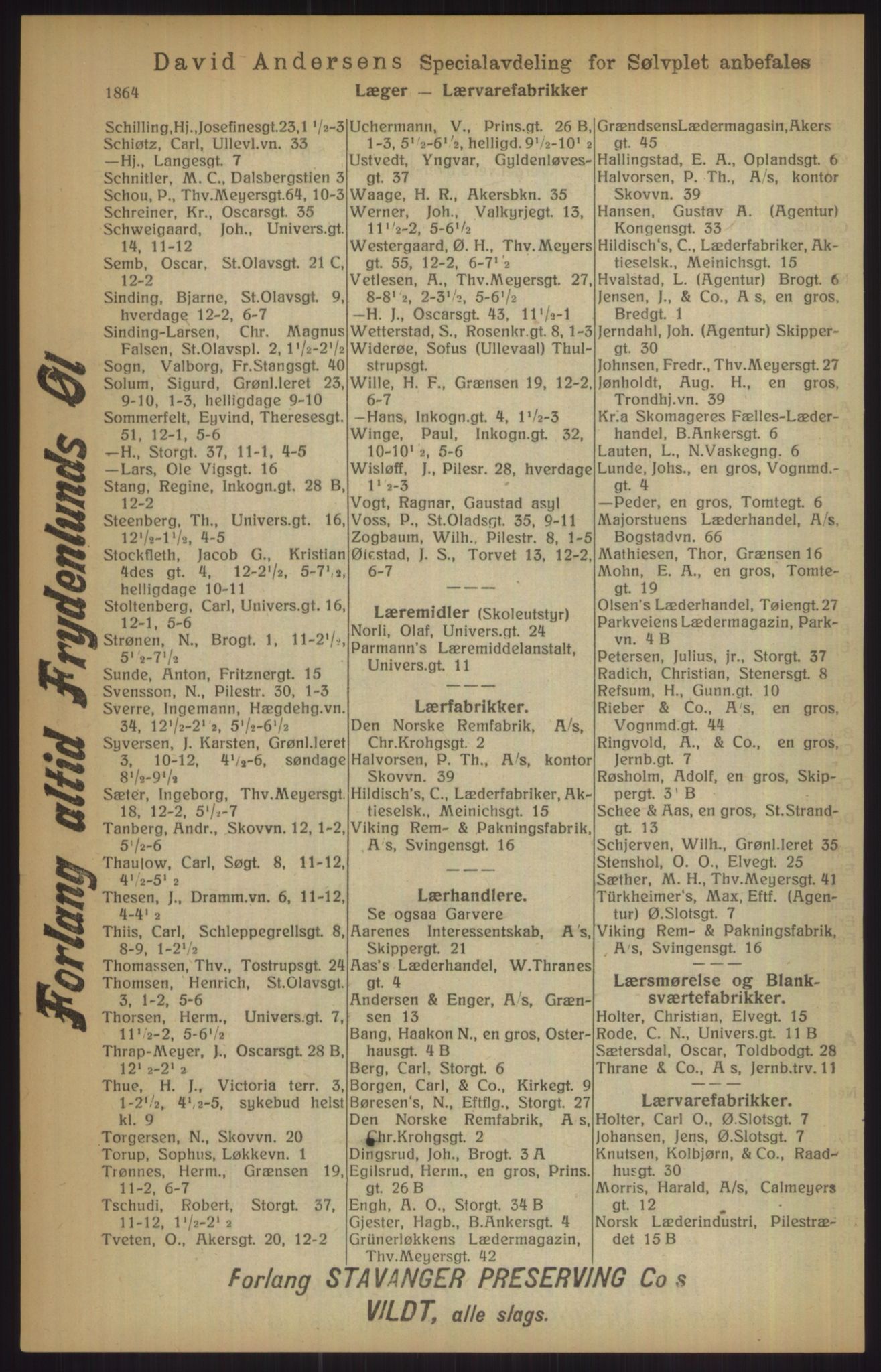 Kristiania/Oslo adressebok, PUBL/-, 1915, p. 1864