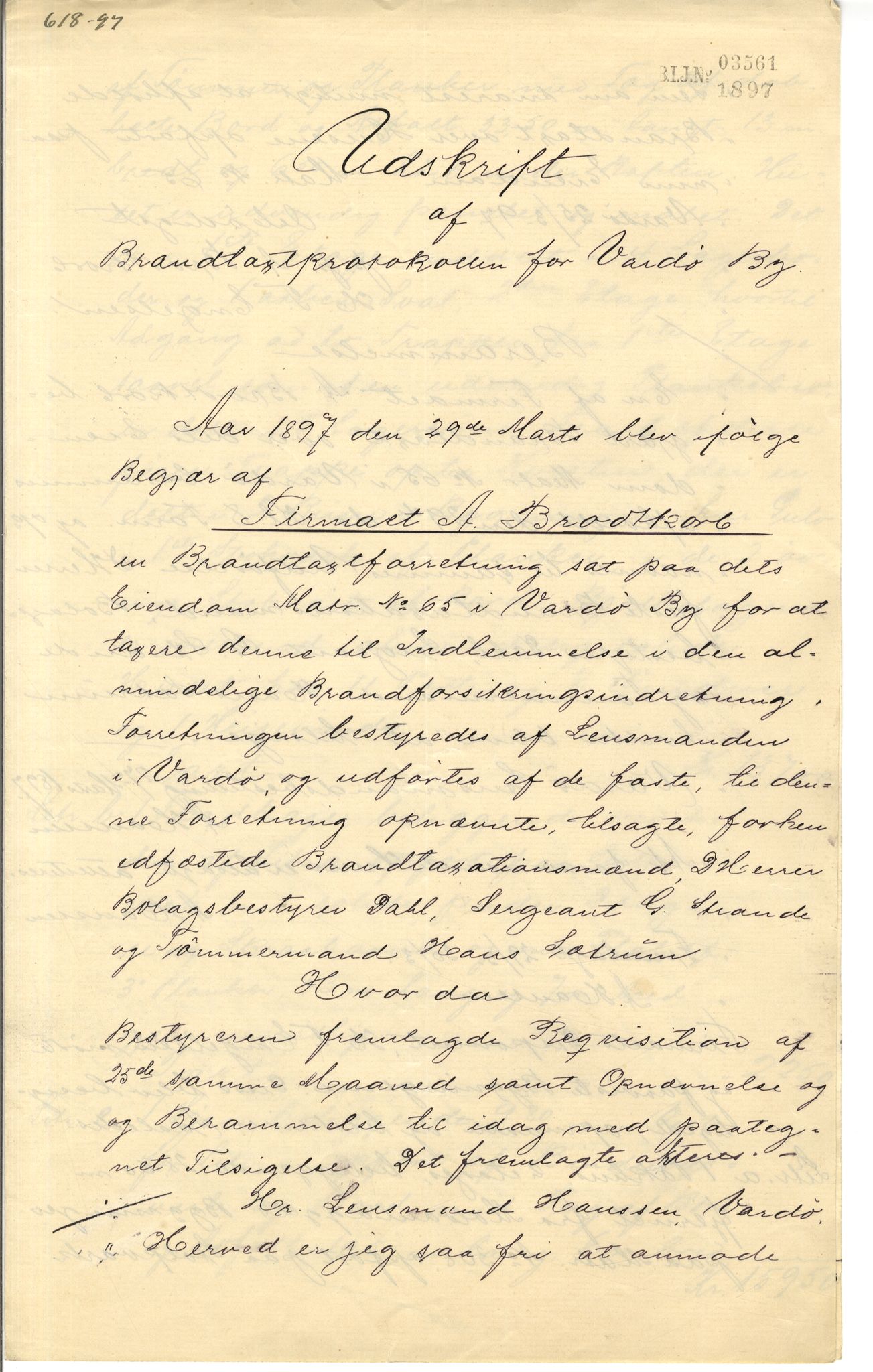 Brodtkorb handel A/S, VAMU/A-0001/Q/Qb/L0001: Skjøter og grunnbrev i Vardø by, 1822-1943, p. 91