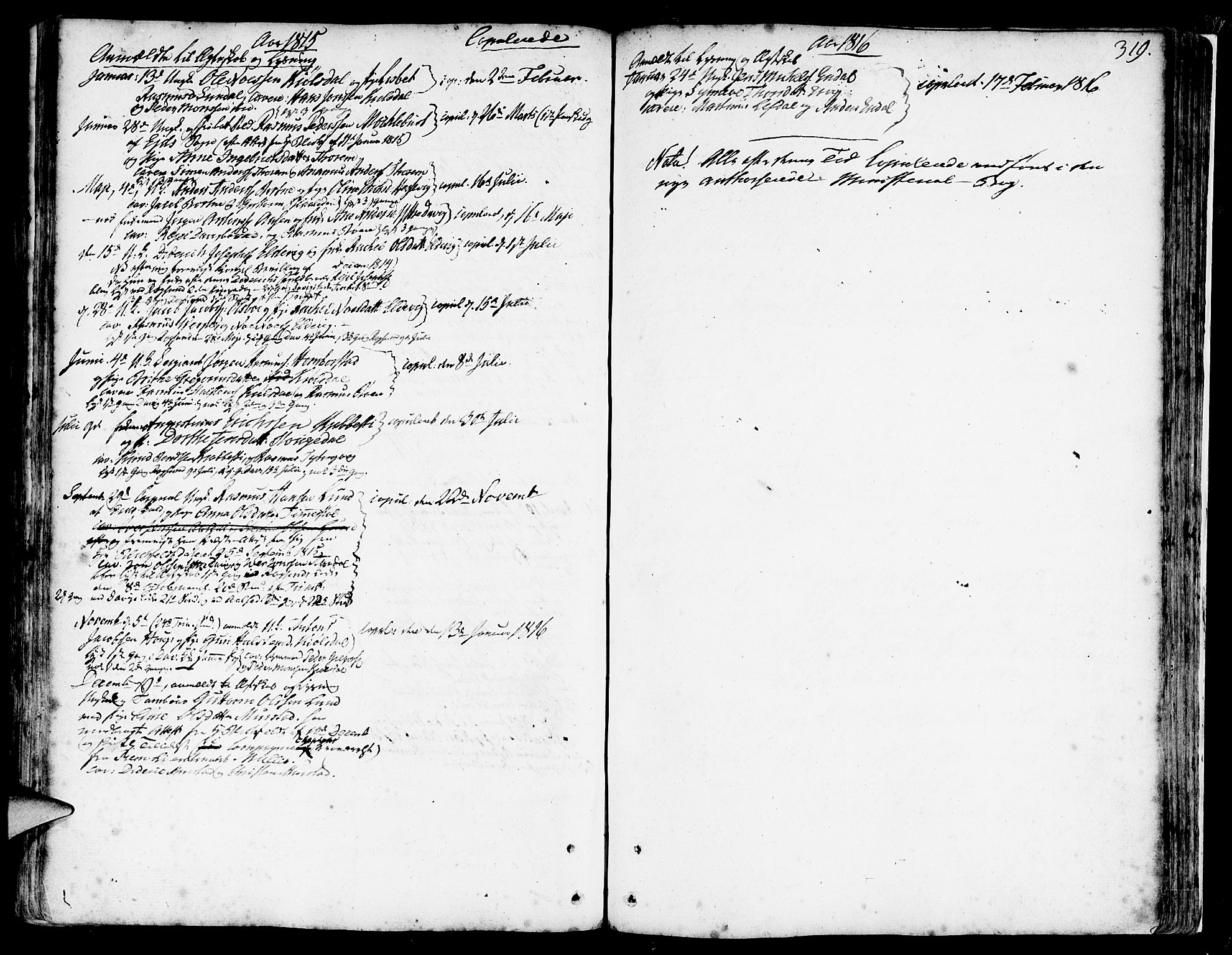 Davik sokneprestembete, SAB/A-79701/H/Haa/Haaa/L0002: Parish register (official) no. A 2, 1742-1816, p. 319
