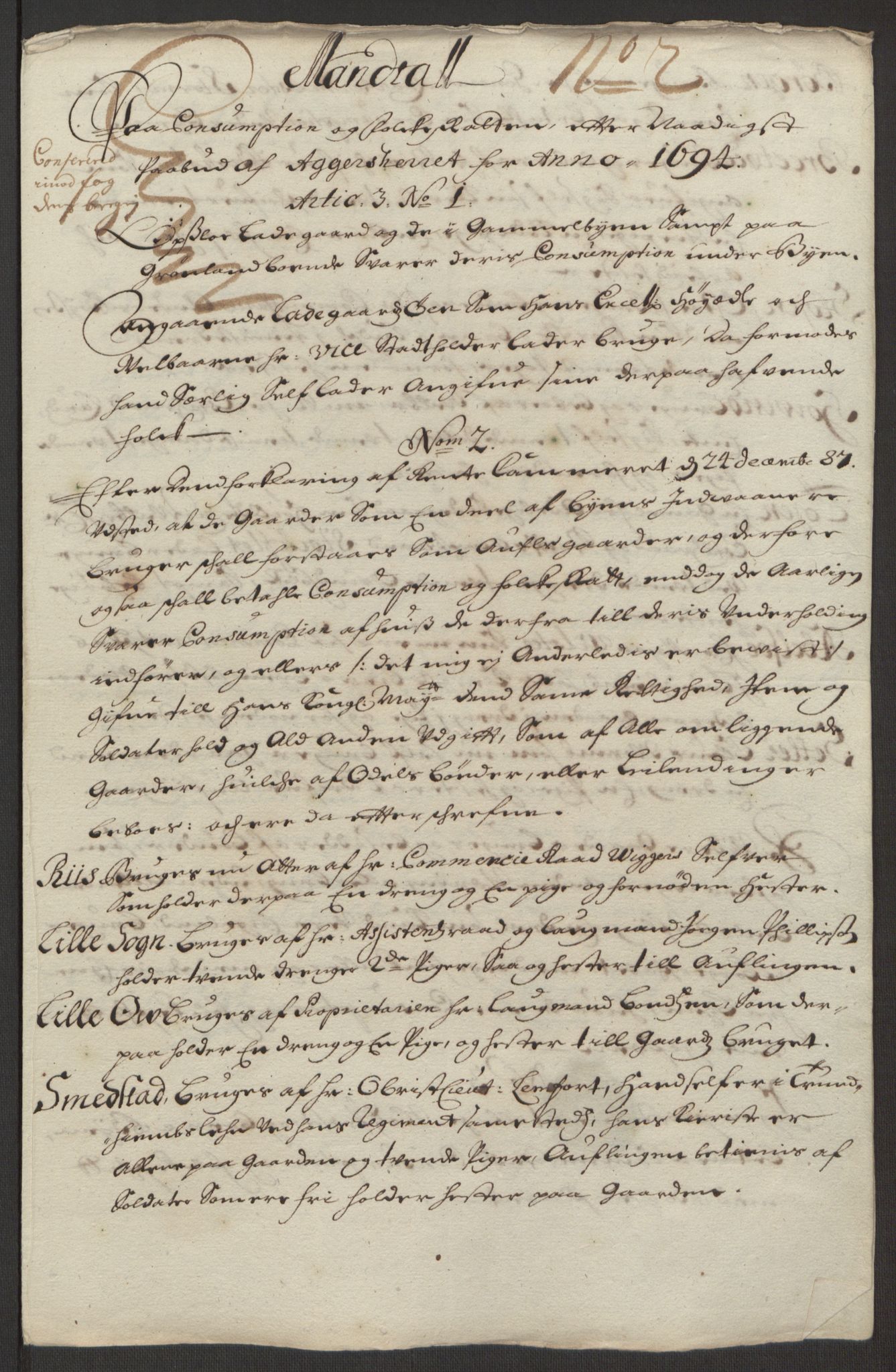 Rentekammeret inntil 1814, Reviderte regnskaper, Fogderegnskap, AV/RA-EA-4092/R10/L0438: Fogderegnskap Aker og Follo, 1694, p. 207