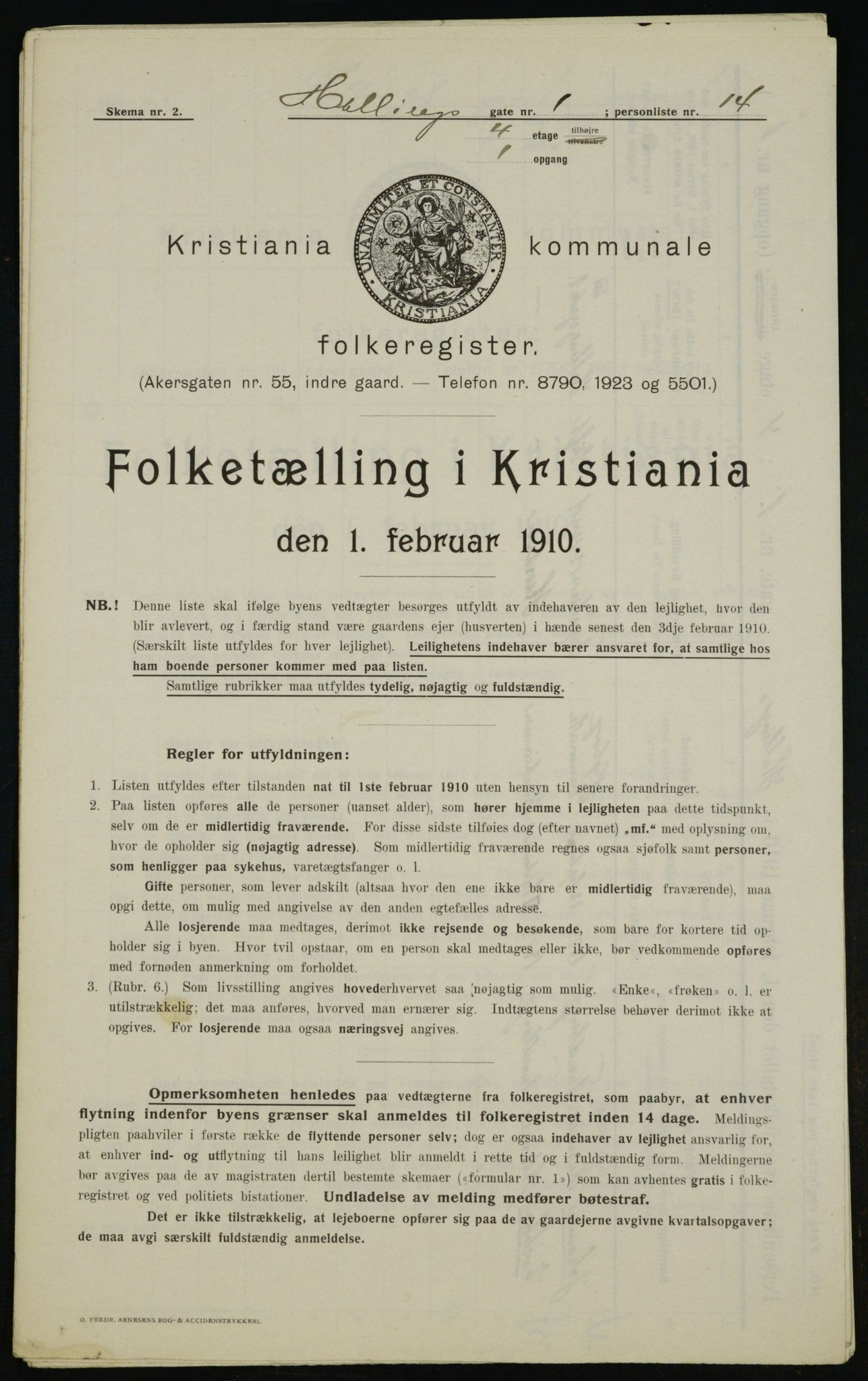 OBA, Municipal Census 1910 for Kristiania, 1910, p. 31969