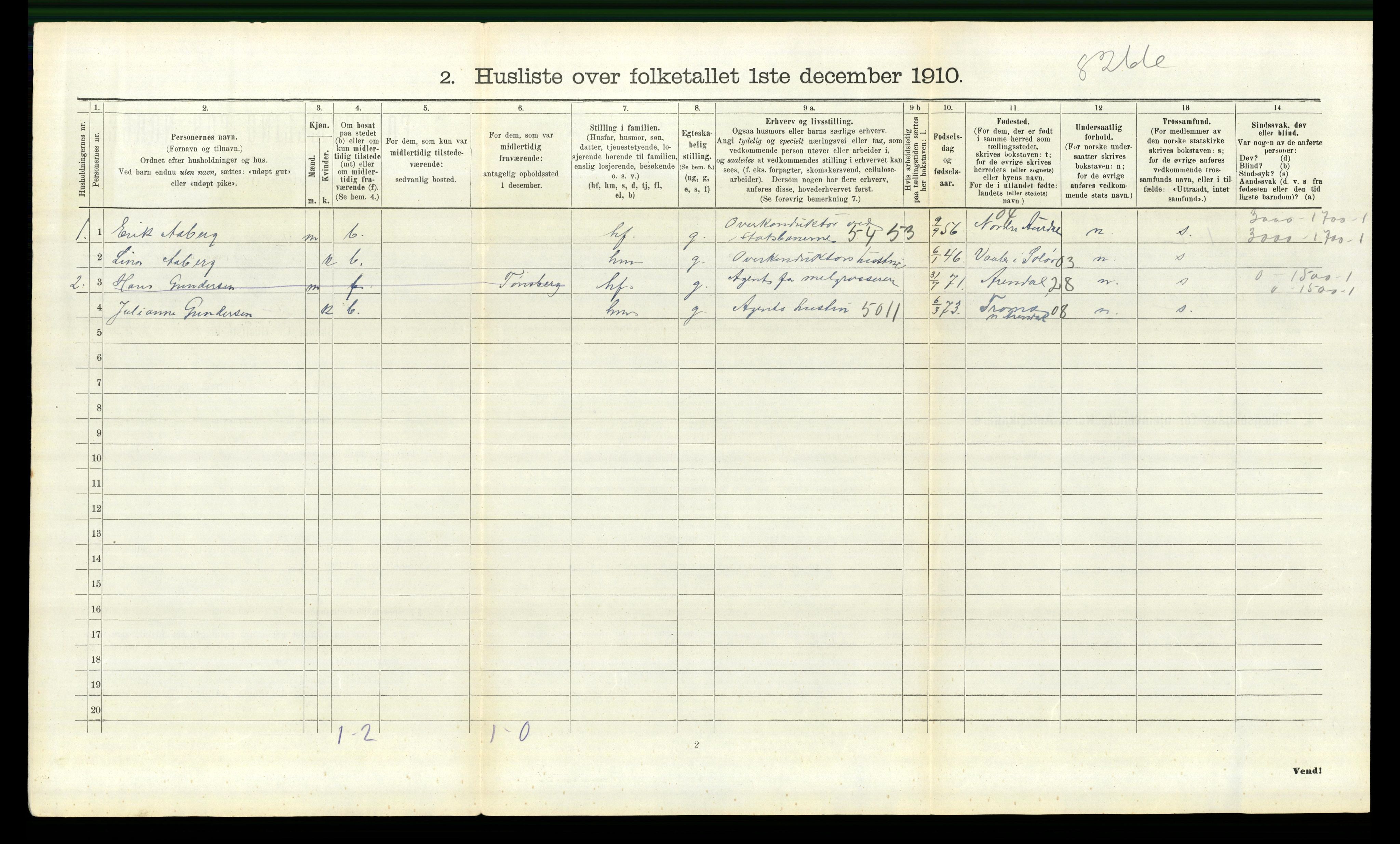 RA, 1910 census for Bærum, 1910, p. 1984