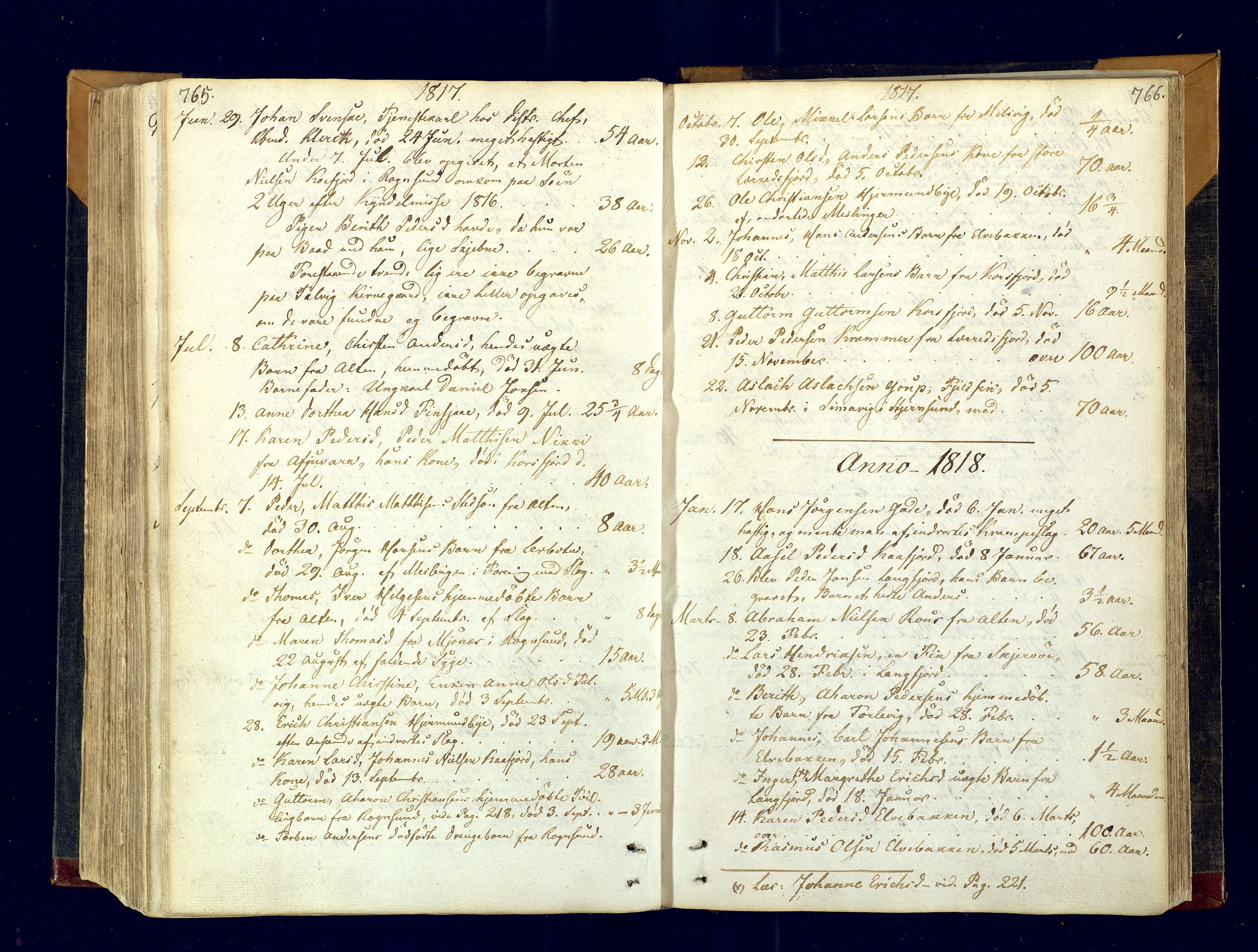 Talvik sokneprestkontor, SATØ/S-1337/H/Ha/L0007kirke: Parish register (official) no. 7, 1813-1821, p. 765-766