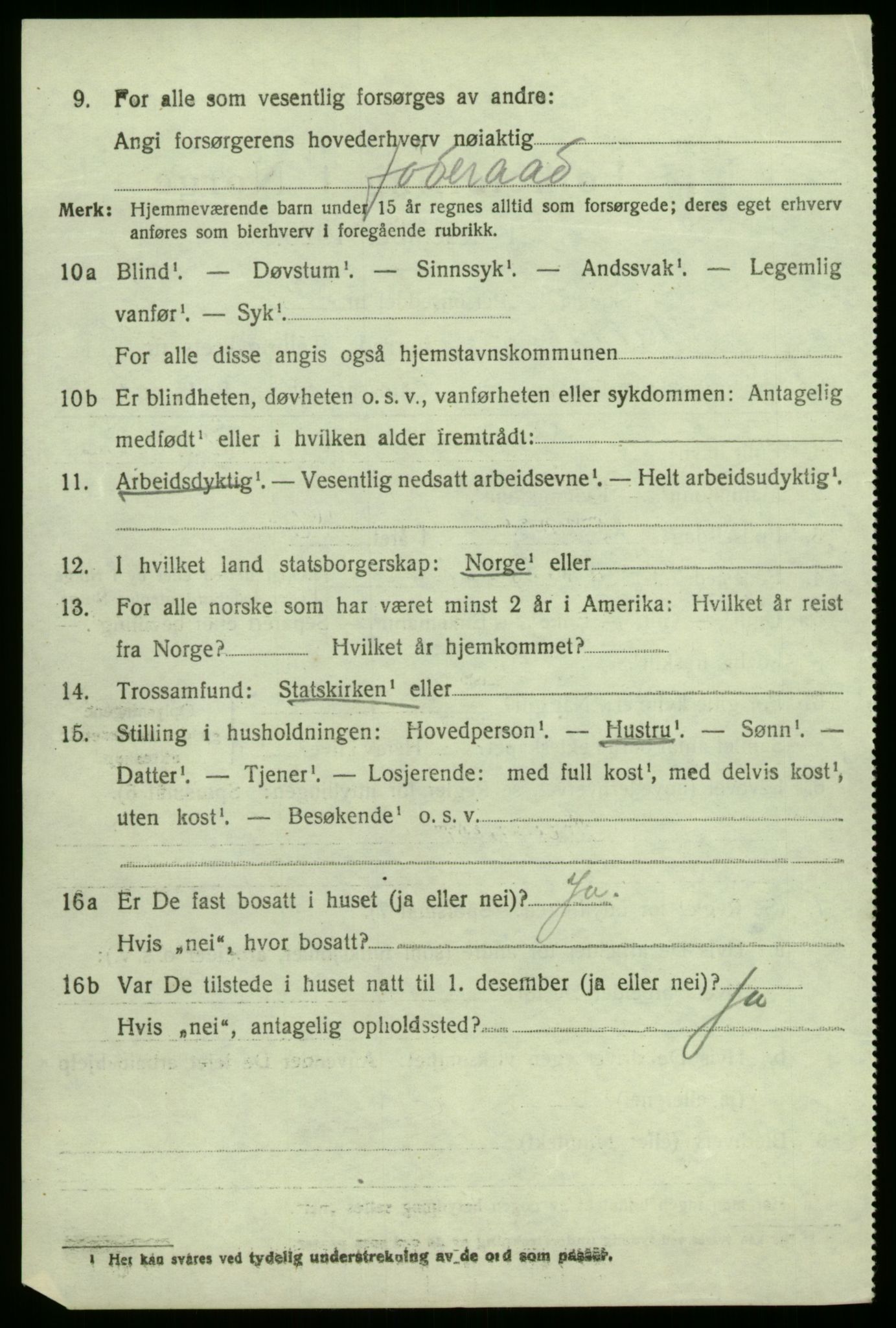 SAB, 1920 census for Kyrkjebø, 1920, p. 1788