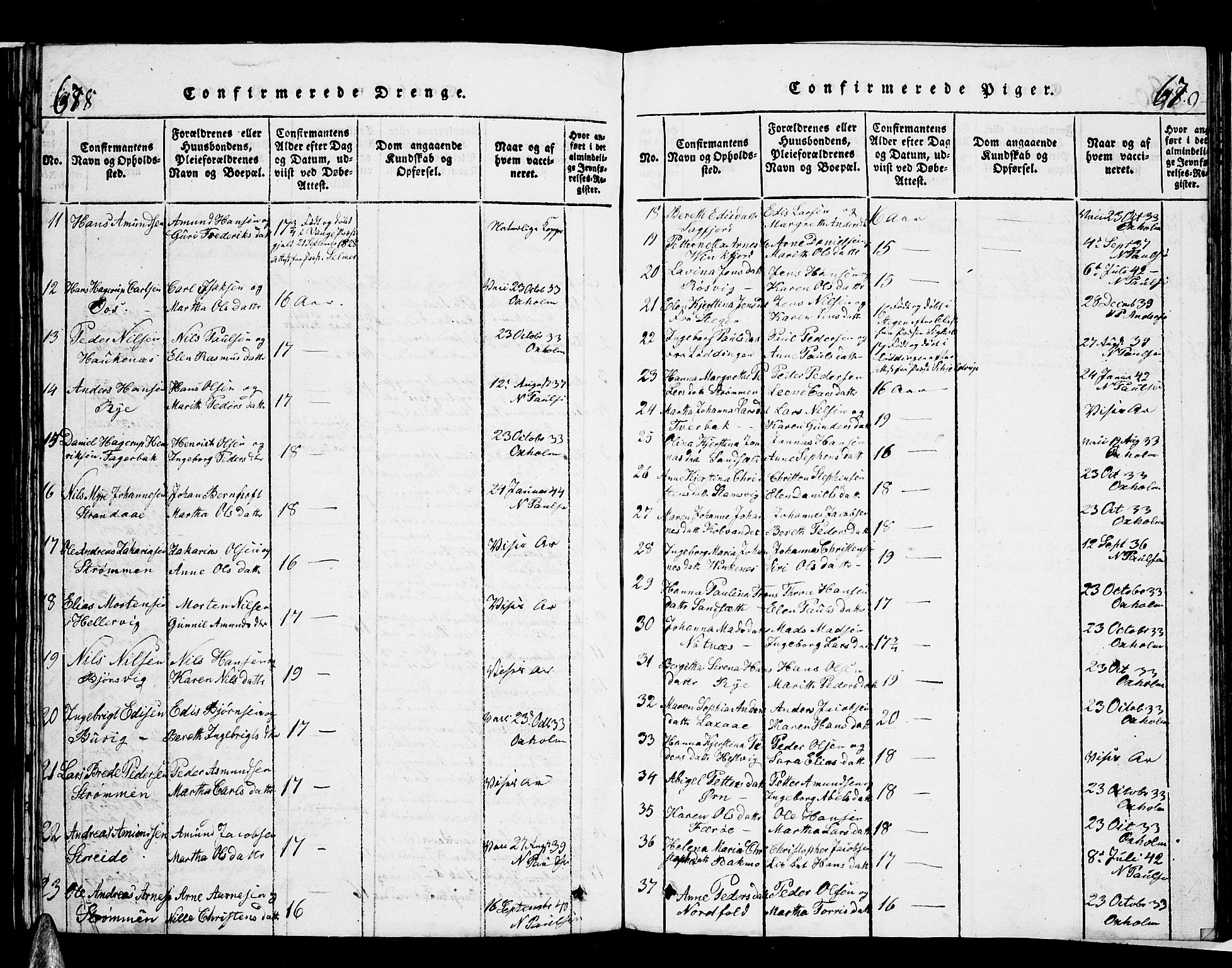 Ministerialprotokoller, klokkerbøker og fødselsregistre - Nordland, AV/SAT-A-1459/853/L0773: Parish register (copy) no. 853C01, 1821-1859, p. 678-679