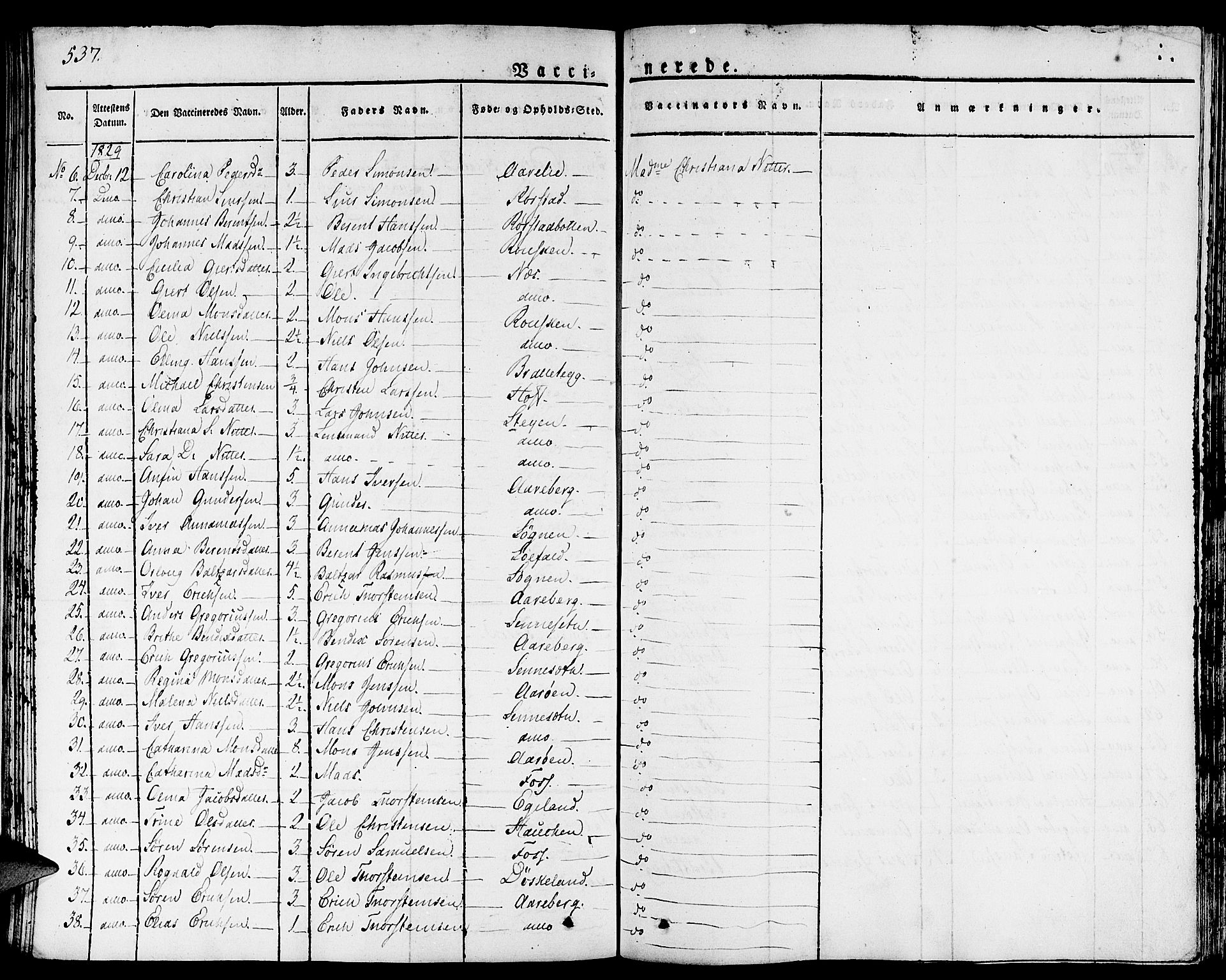 Gaular sokneprestembete, AV/SAB-A-80001/H/Haa: Parish register (official) no. A 3, 1821-1840, p. 537