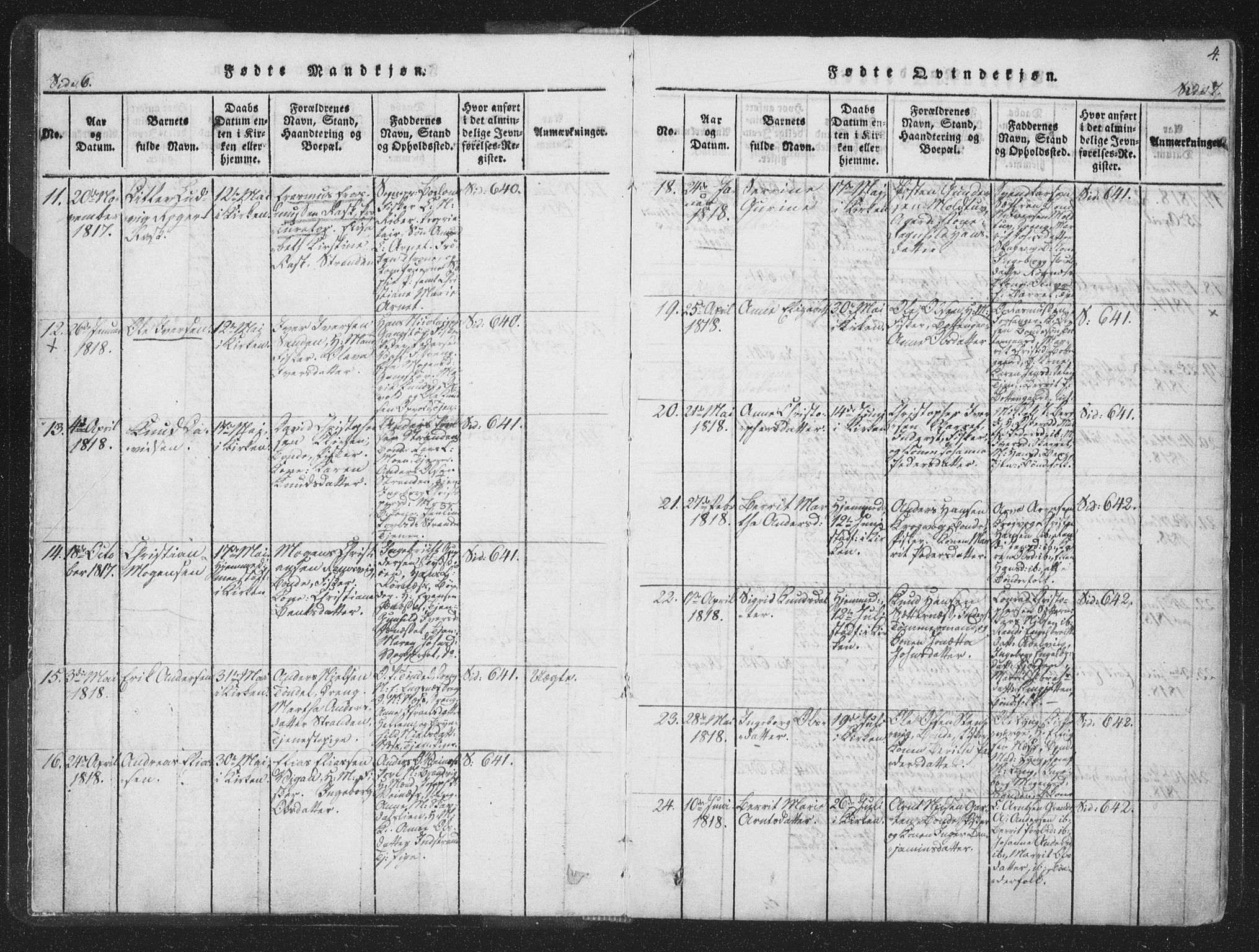 Ministerialprotokoller, klokkerbøker og fødselsregistre - Sør-Trøndelag, AV/SAT-A-1456/659/L0734: Parish register (official) no. 659A04, 1818-1825, p. 6-7