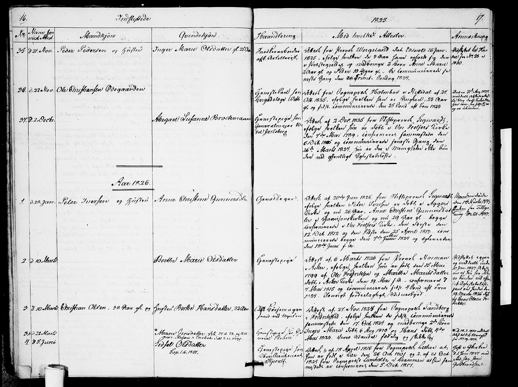 Garnisonsmenigheten Kirkebøker, AV/SAO-A-10846/F/Fa/L0005: Parish register (official) no. 5, 1824-1830, p. 16-17