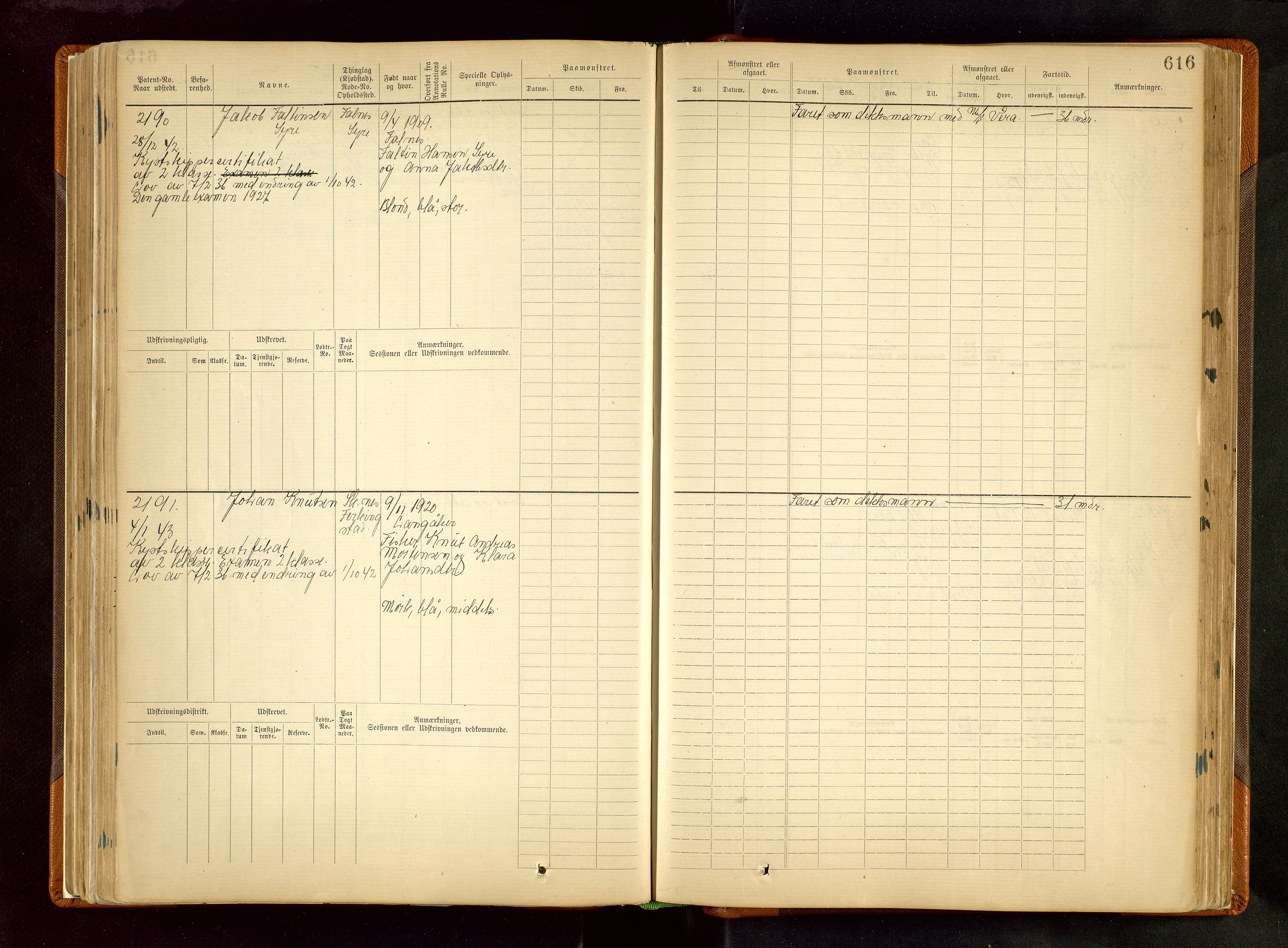 Haugesund sjømannskontor, AV/SAST-A-102007/F/Fb/Fbb/L0002: Sjøfartsrulle Skudenes kretsnr. 959-2439, 1860-1948, p. 616